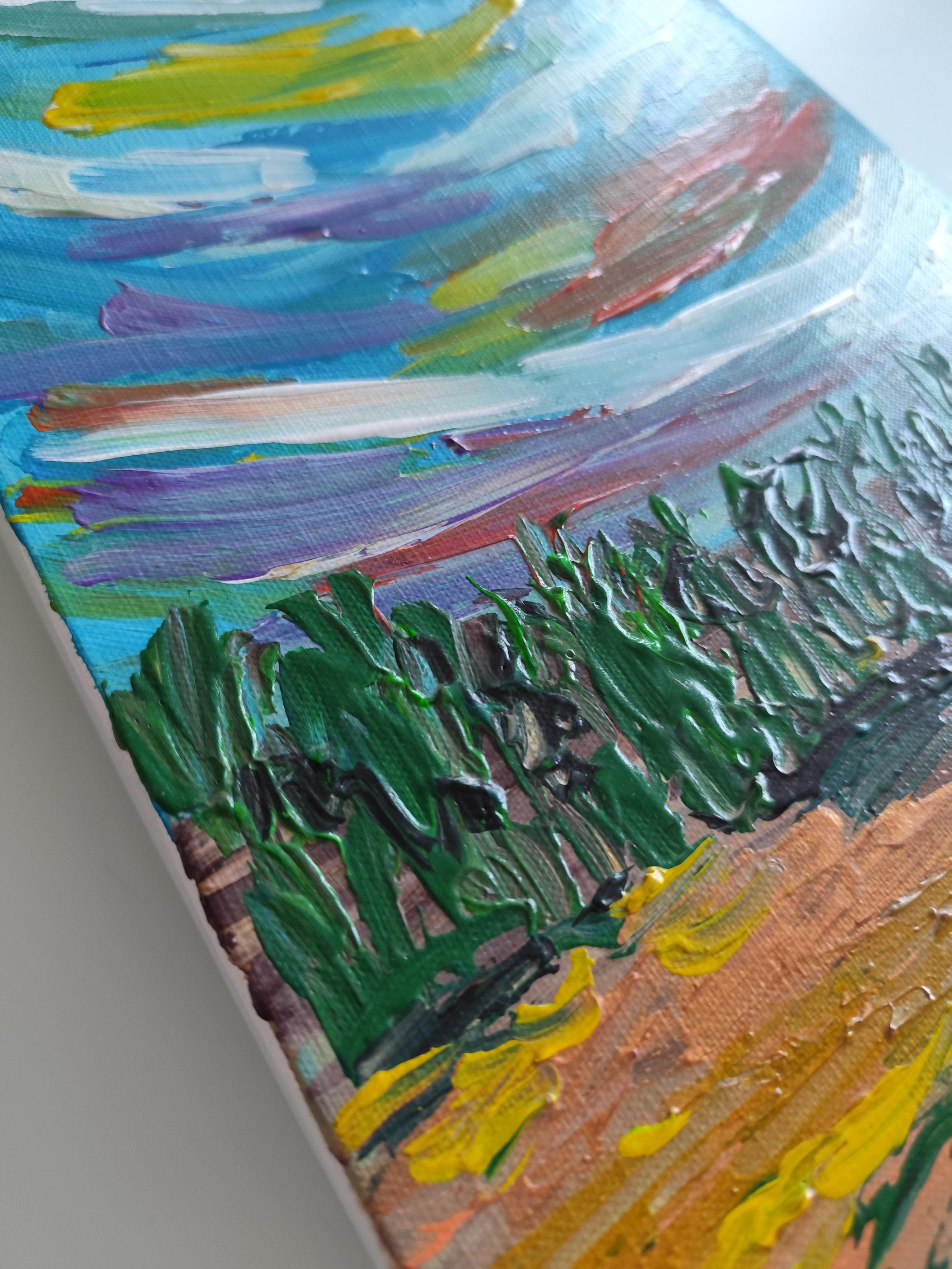 Lienzo impresionista abstracto expresivo vívido de pintura de naturaleza 
