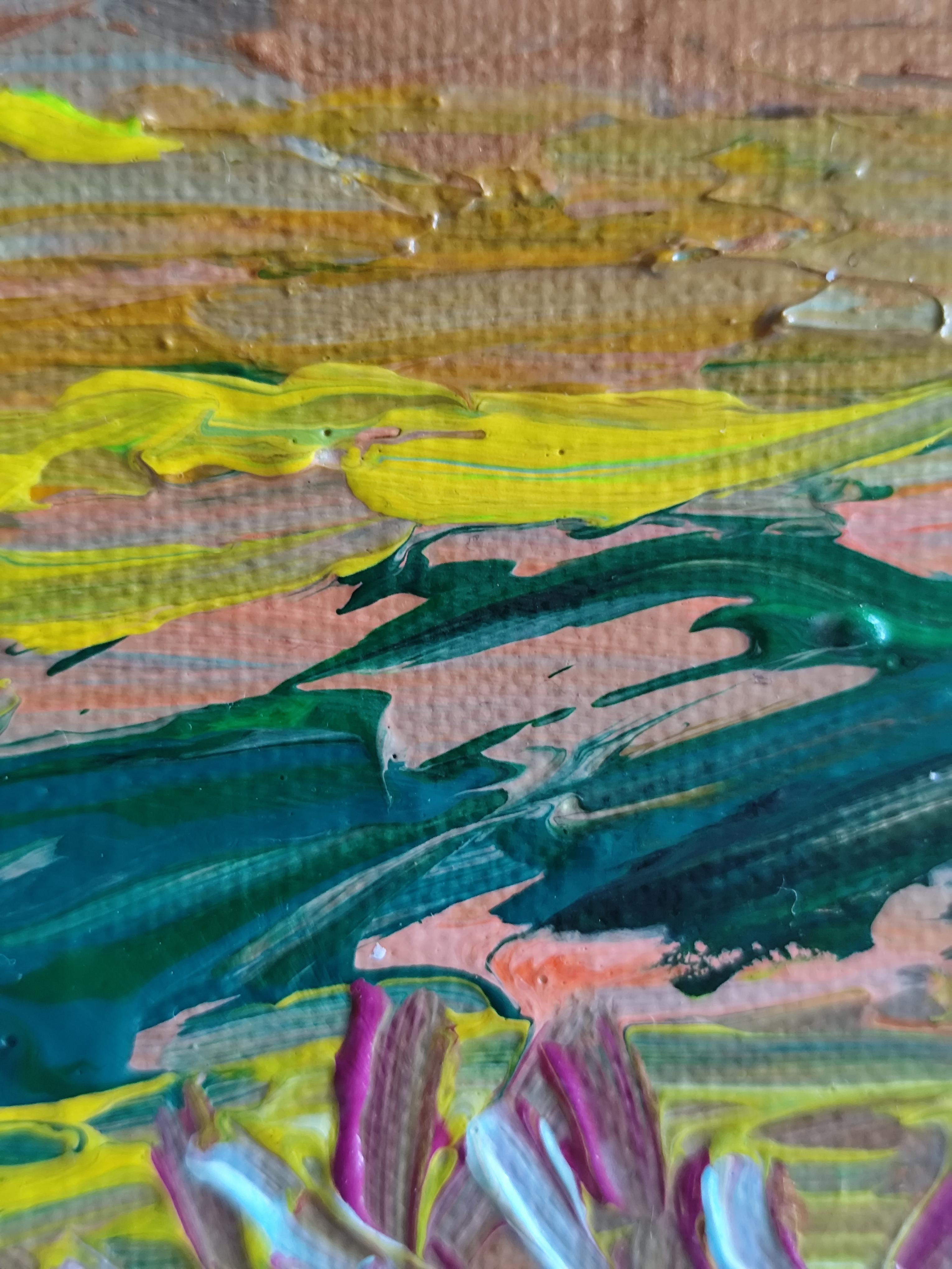 Lienzo impresionista abstracto expresivo vívido de pintura de naturaleza 