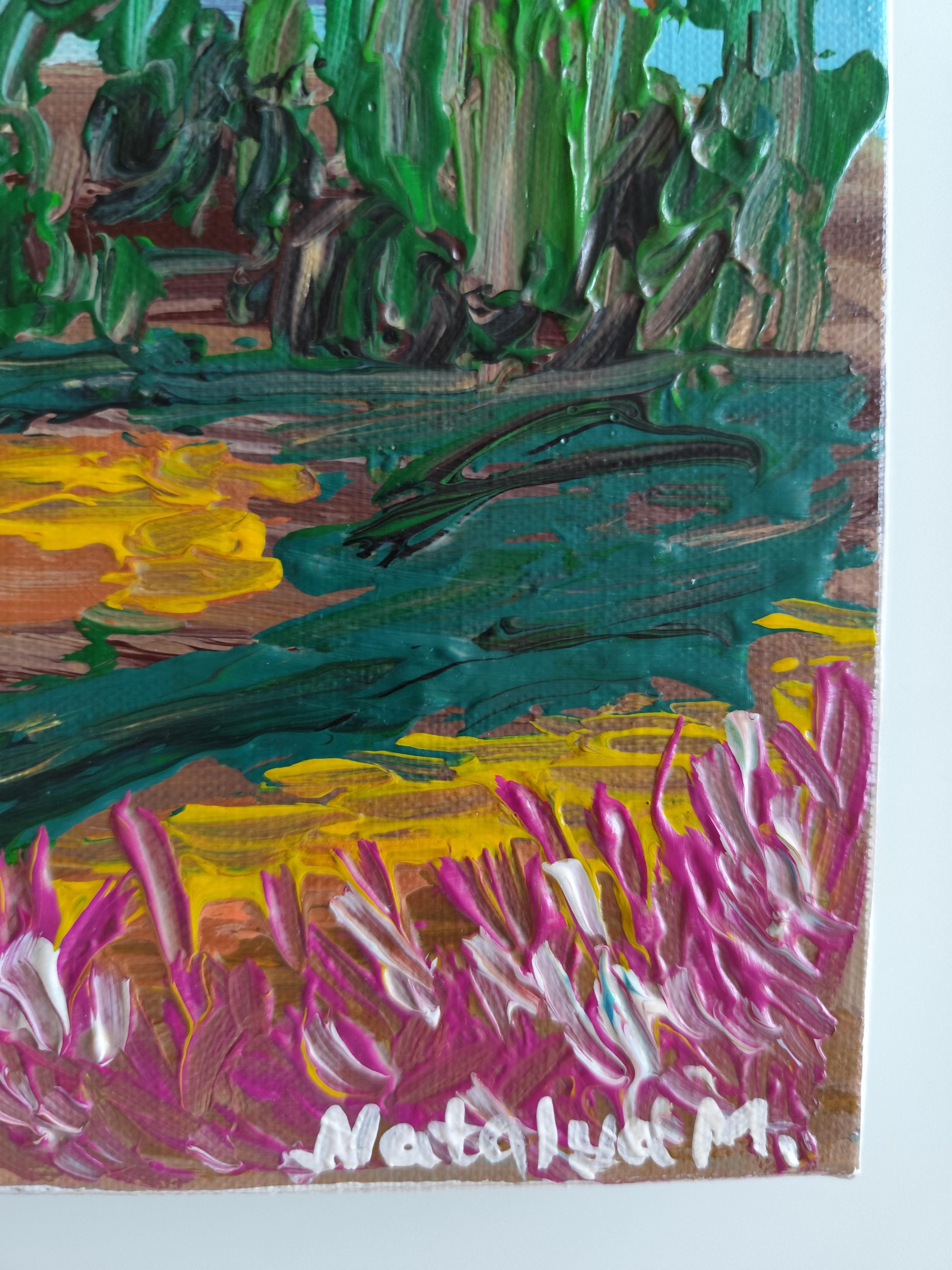 Lienzo impresionista abstracto expresivo vívido de pintura de naturaleza 