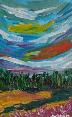 Abstrakte impressionistische ausdrucksstarke Vivid Nature Gemälde Leinwand "Frühling Farben"