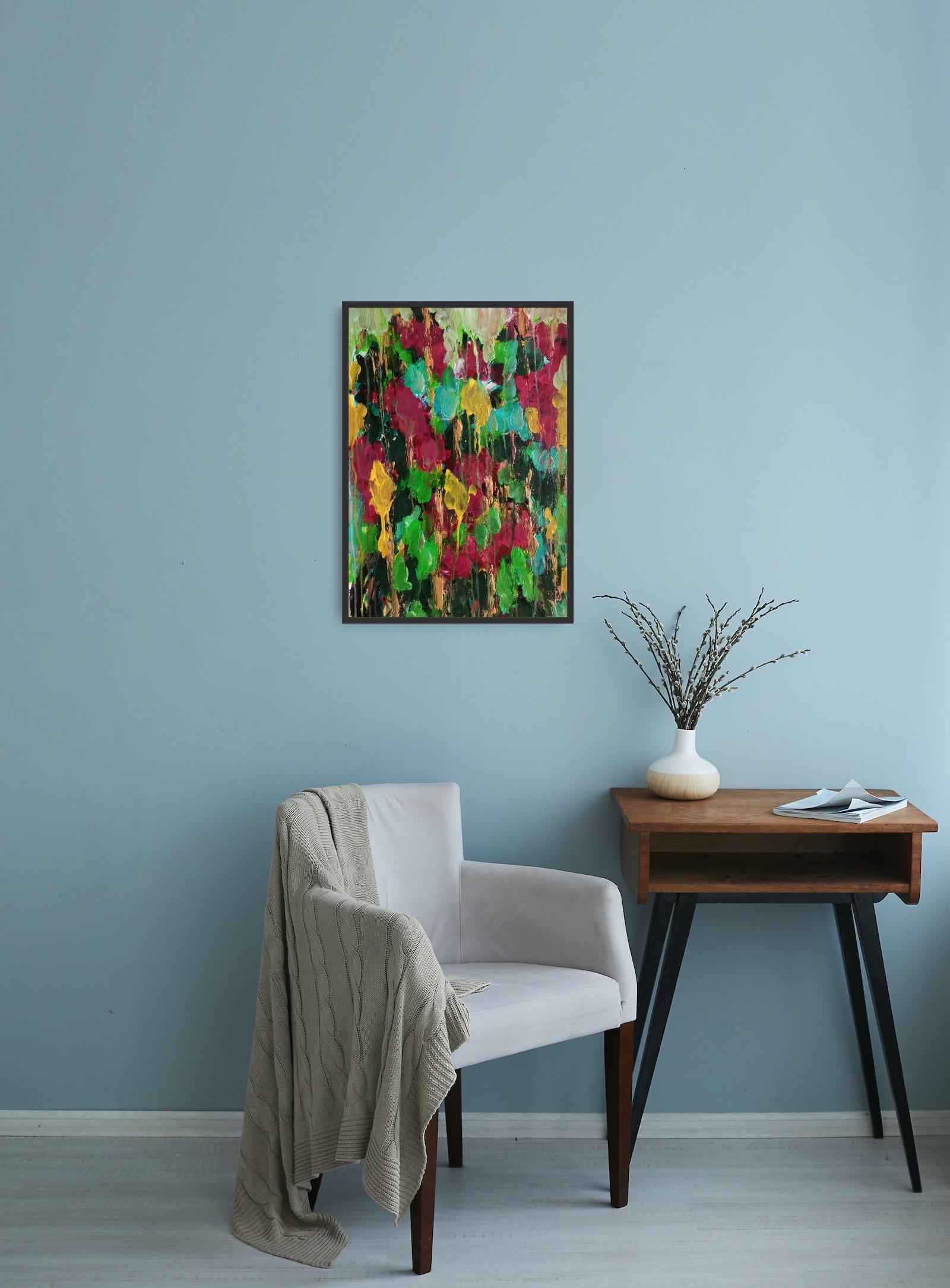 Spring rainbow fusion  - Abstract Expressionist Painting by Mougenot Natalya