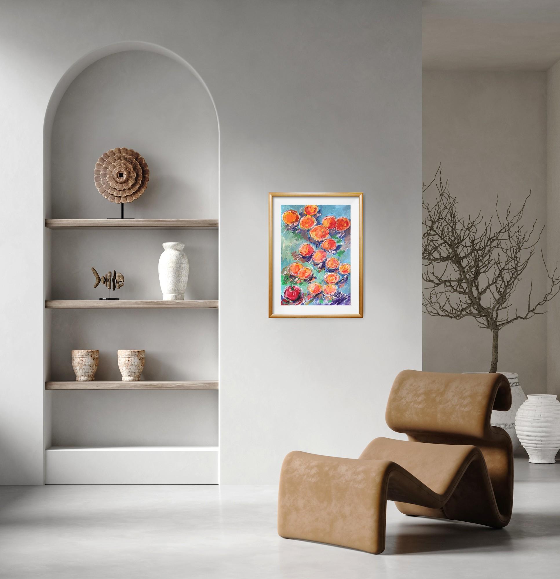 Quadro acrilico espressivo di frutta 