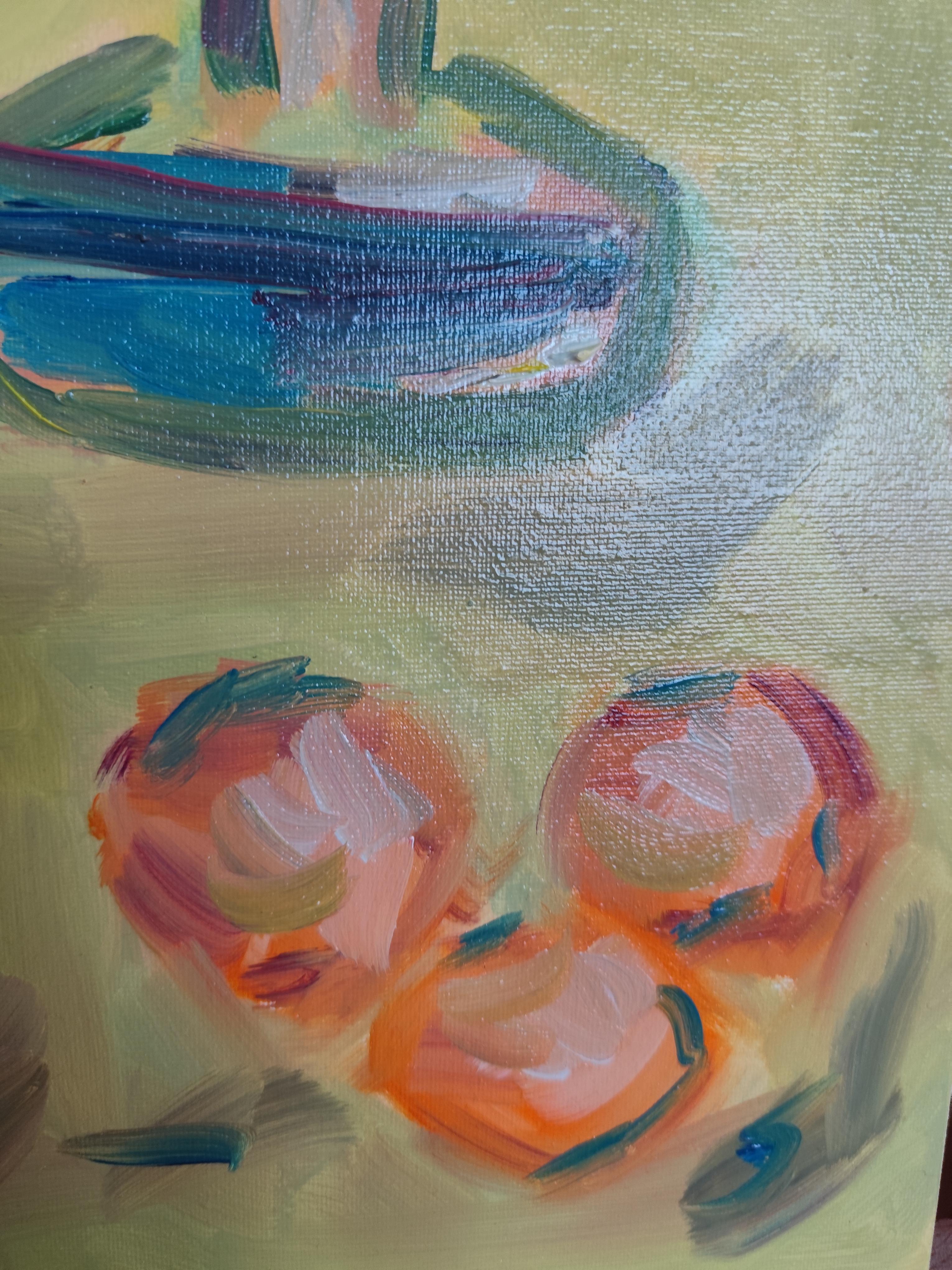 Bodegón floral impresionista Pintura al óleo sobre lienzo Soleado 