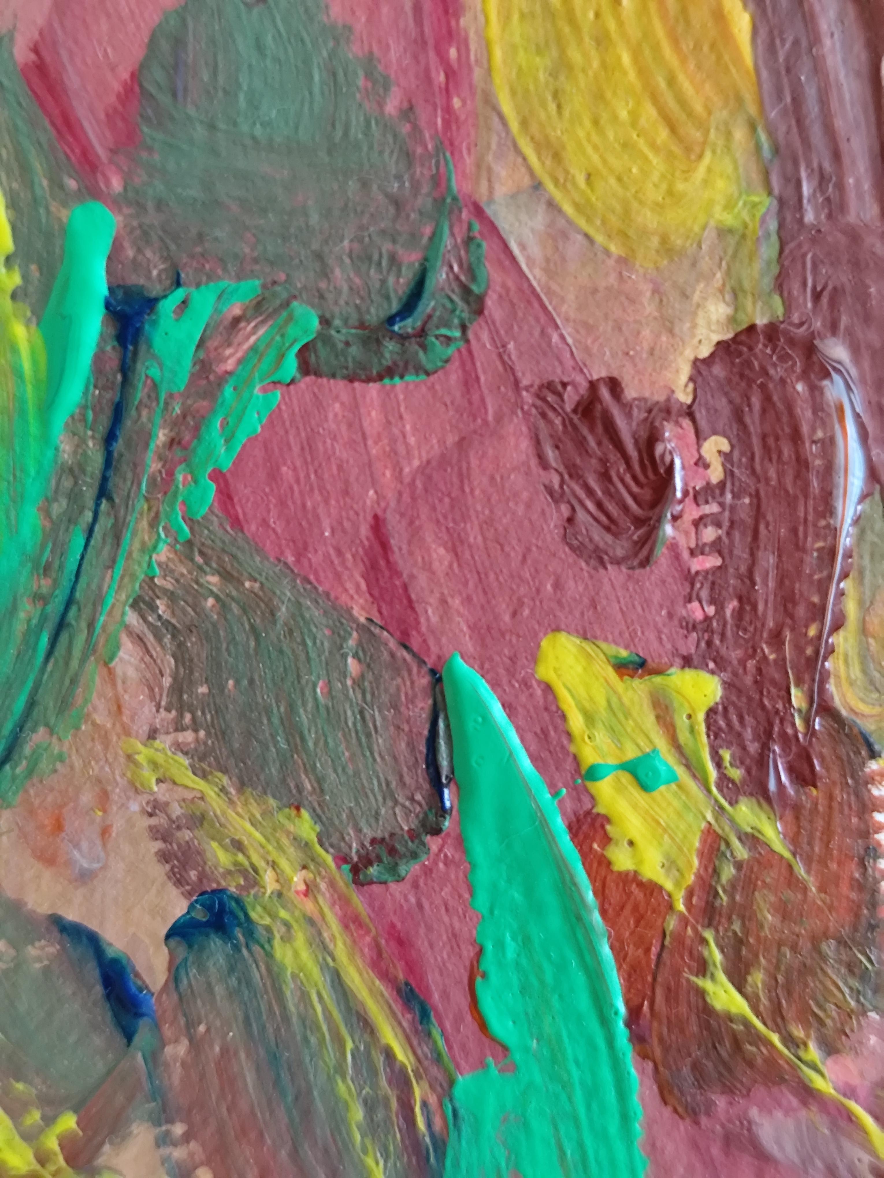 Pintura acrílica sobre papel abstracta impresionista expresiva naturaleza costa costa en venta 14