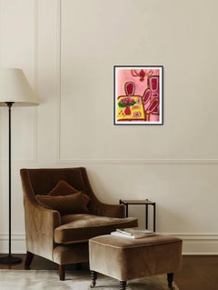 "This tender place "Contemporary figurative interior acrylic painting on paper