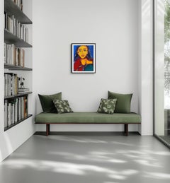 "Thought's eclipse" Contemporary figurative woman's portrait acrylic painting