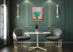 "Tulipanes de amor" Pintura de bodegón de gran formato de inspiración fauvista / Matisse