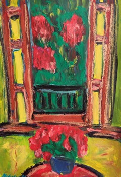„Window Bloom“ – Malpapier für zeitgenössische impressionistische Acryl- und Ölpastellmalerei
