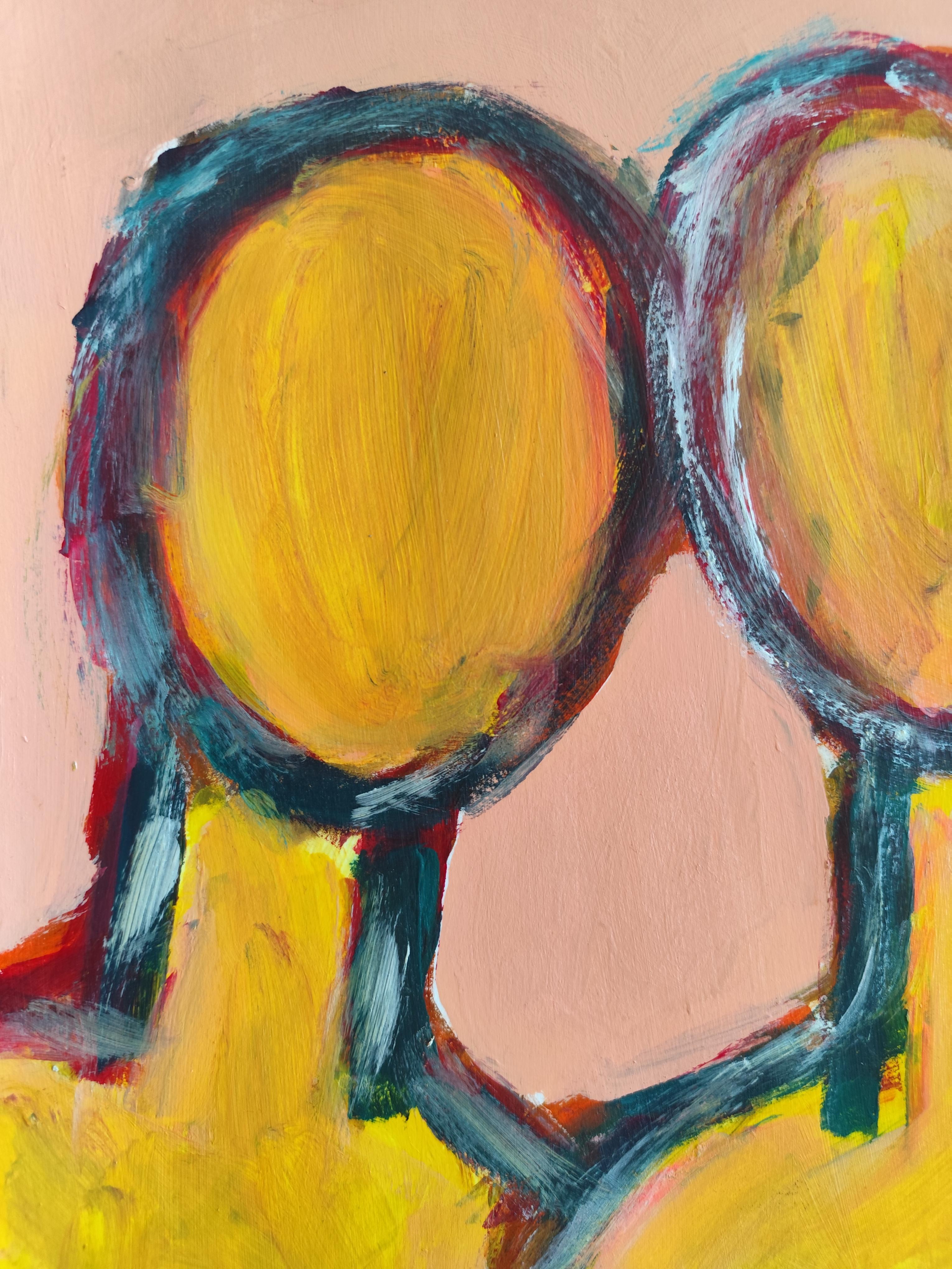 Abstract expressionist figurative art portrait of faceless women 