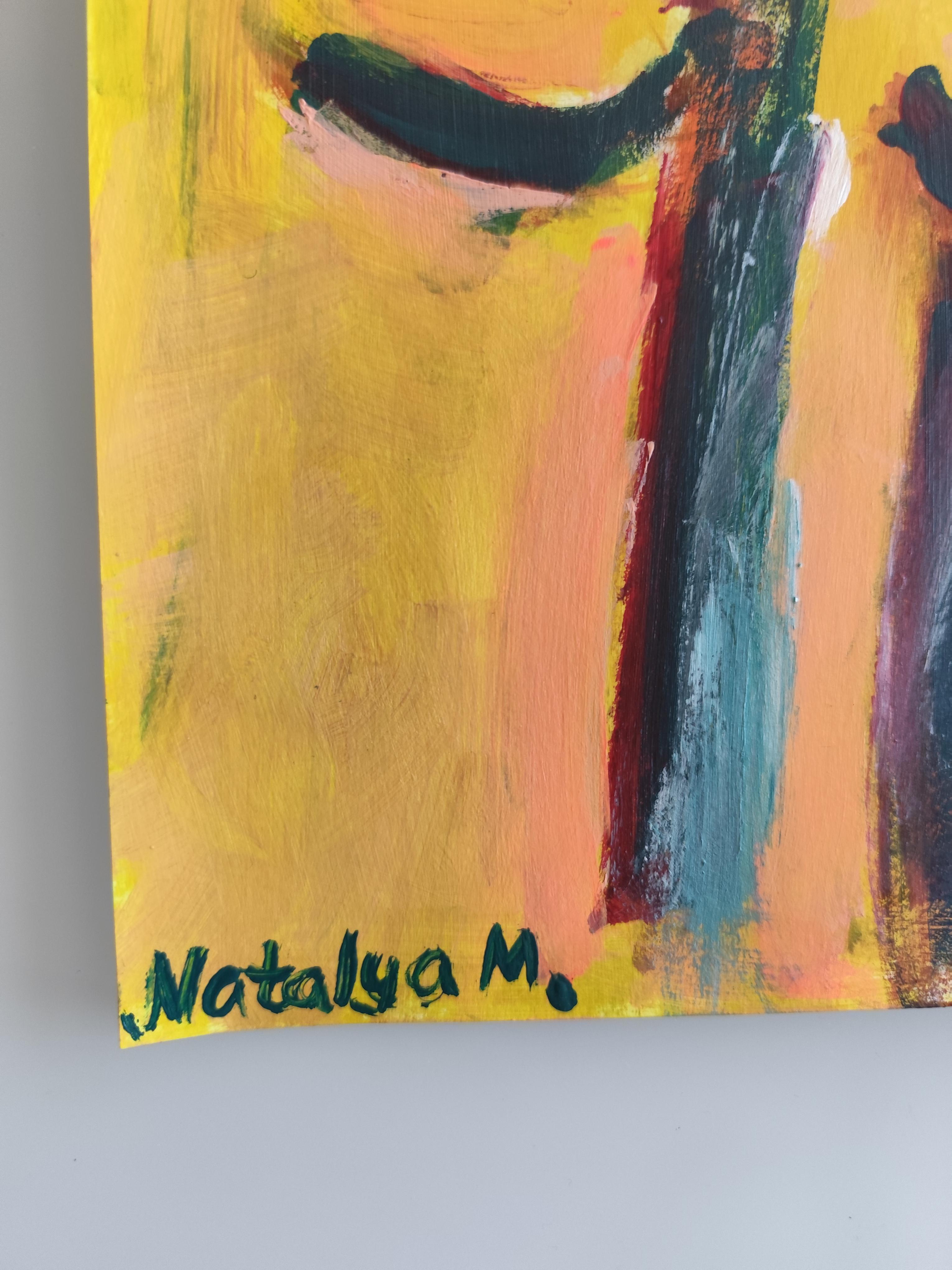 Abstract expressionist figurative art portrait of faceless women 