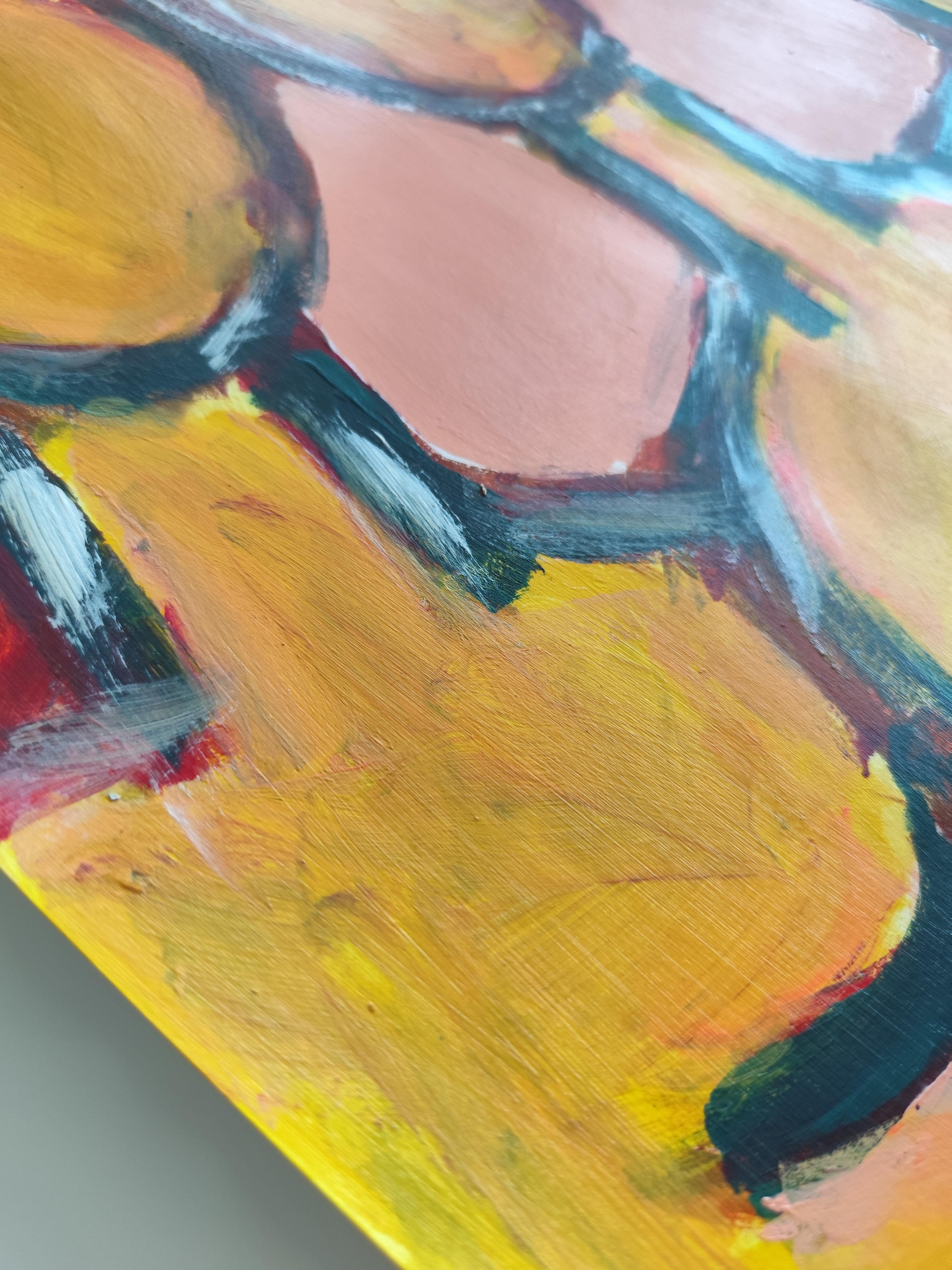 Abstract expressionist figurative art portrait of faceless women 