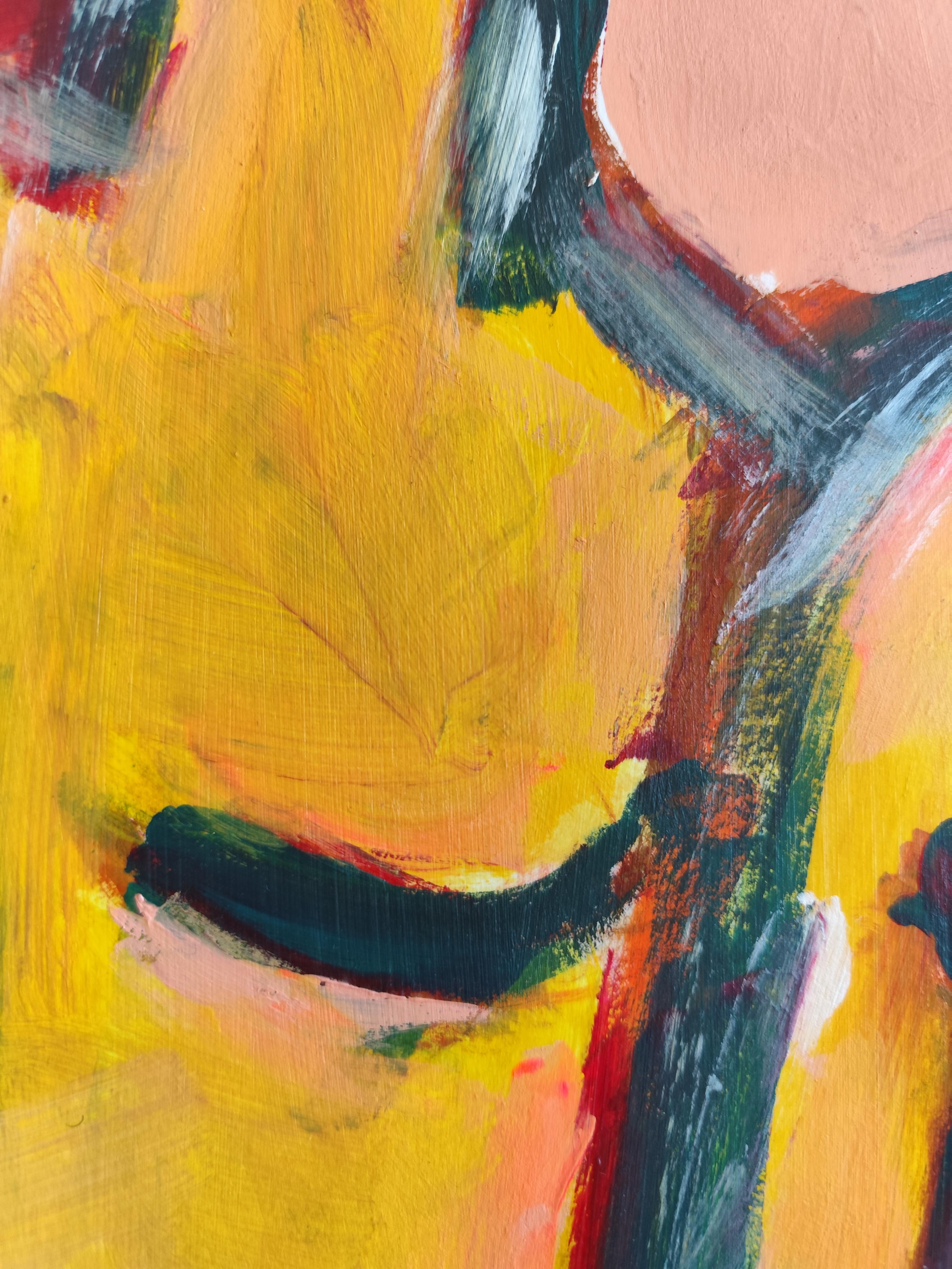 Abstract expressionist figurative art portrait of faceless women 