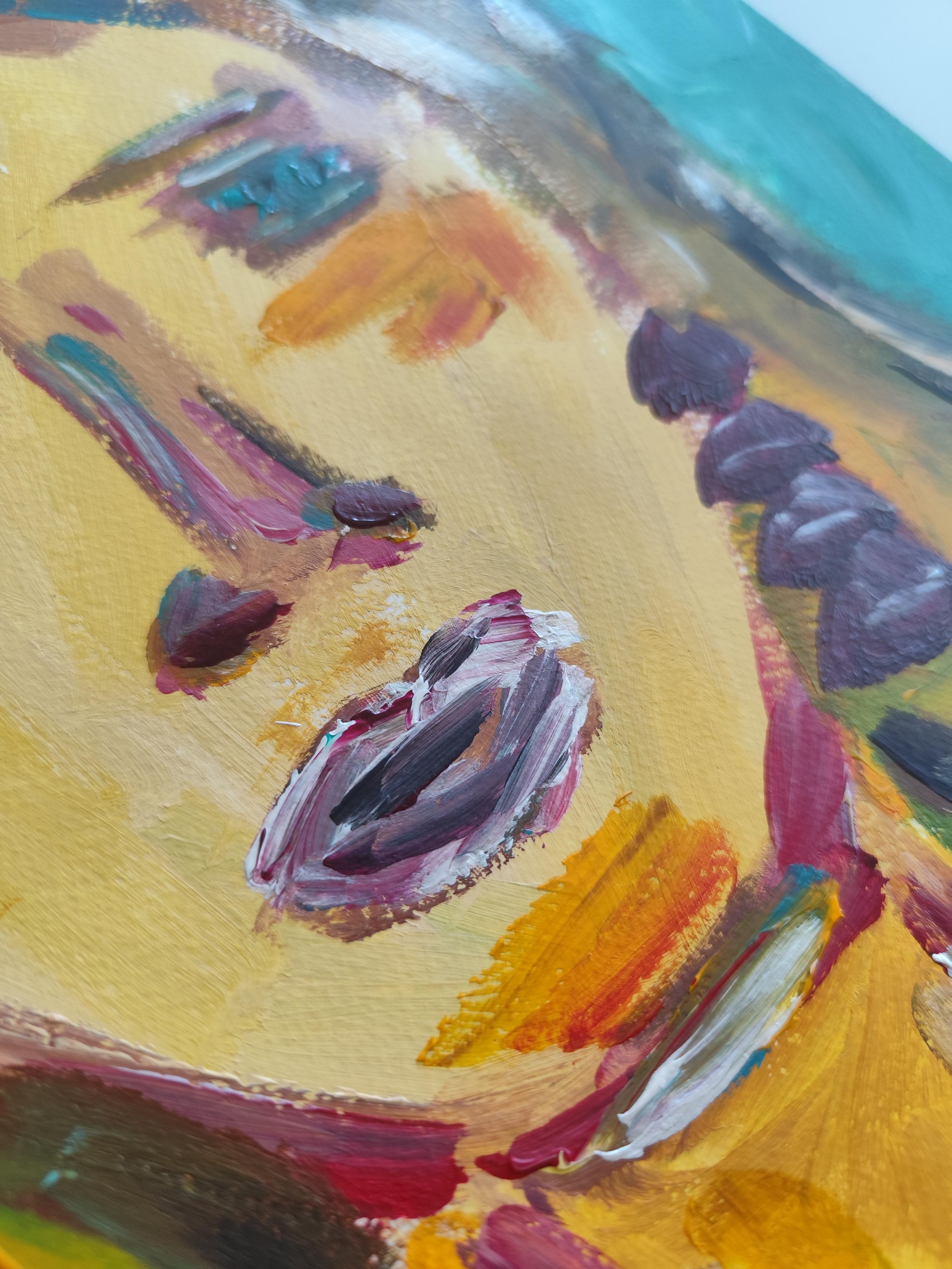 Contemporary abstract expressionist woman's portrait 