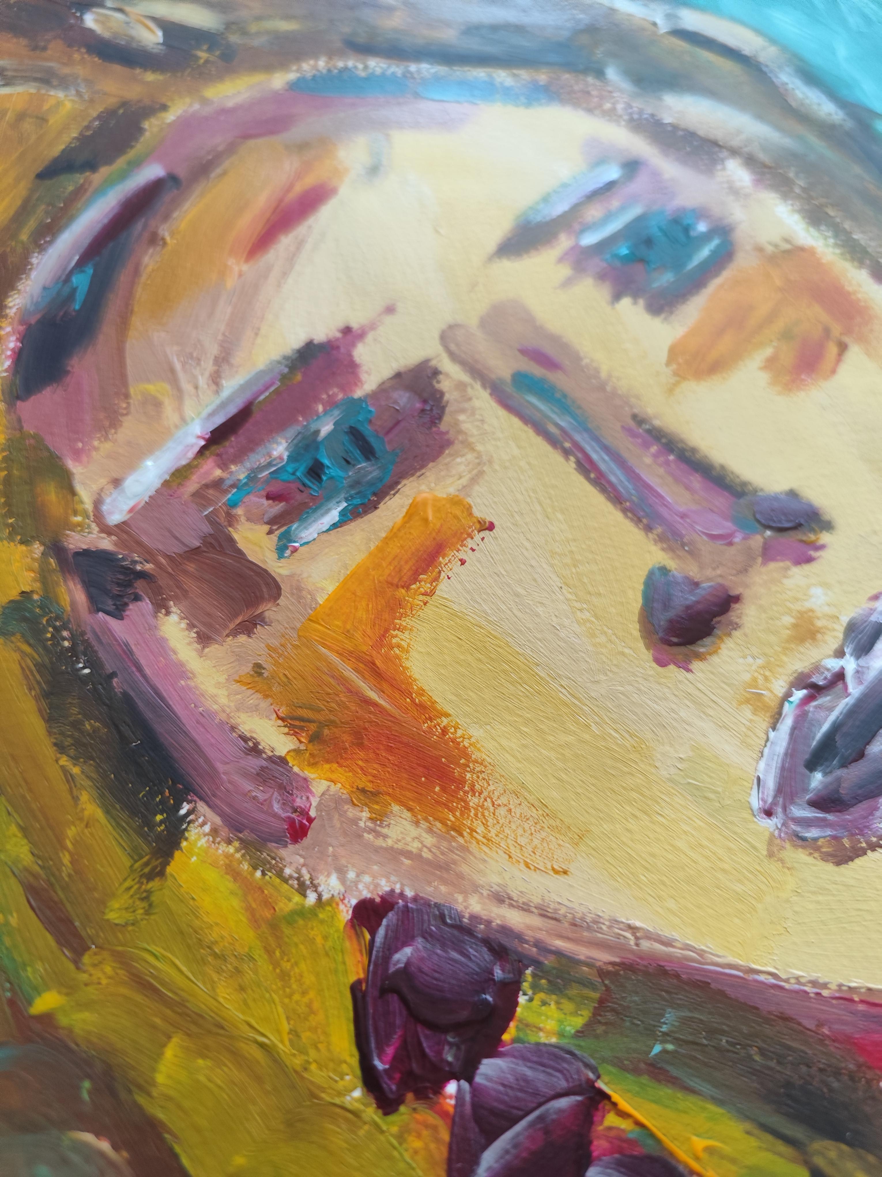 Contemporary abstract expressionist woman's portrait 