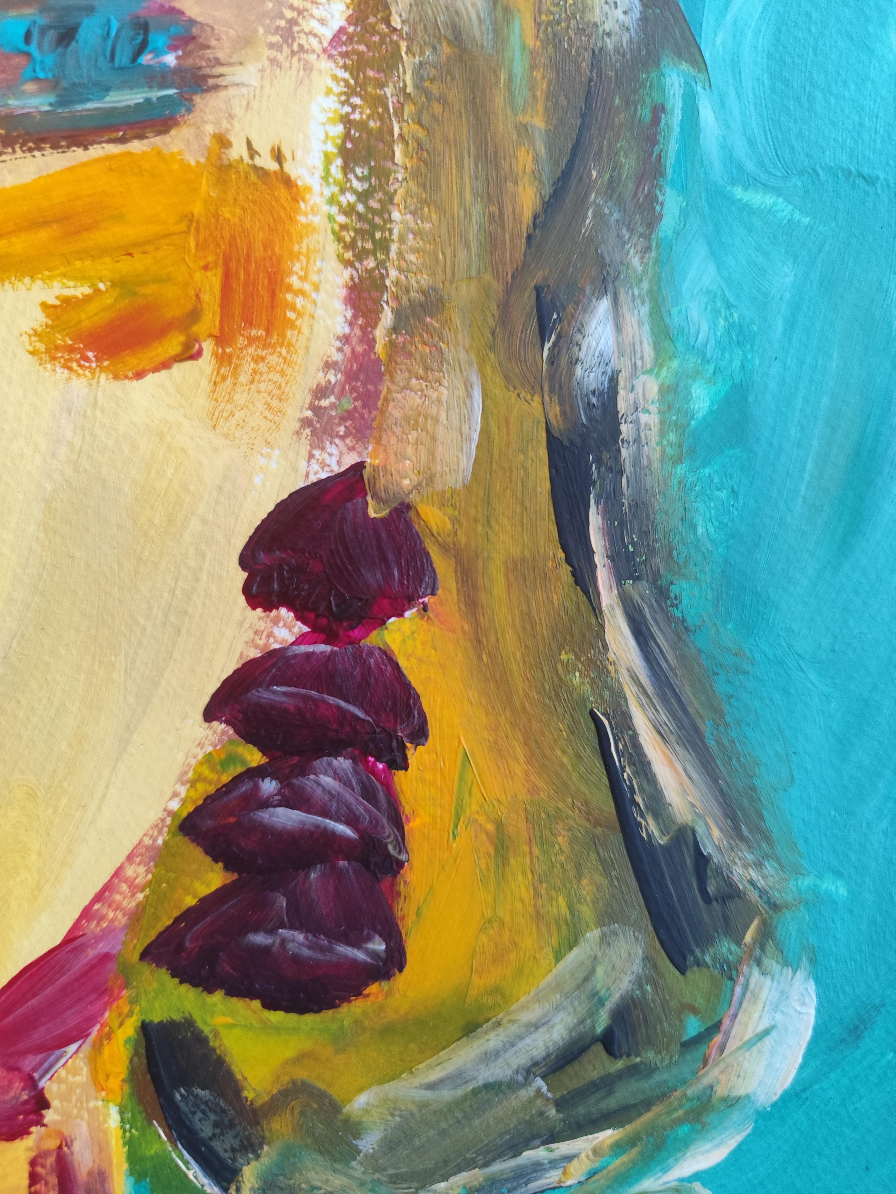 Contemporary abstract expressionist woman's portrait 