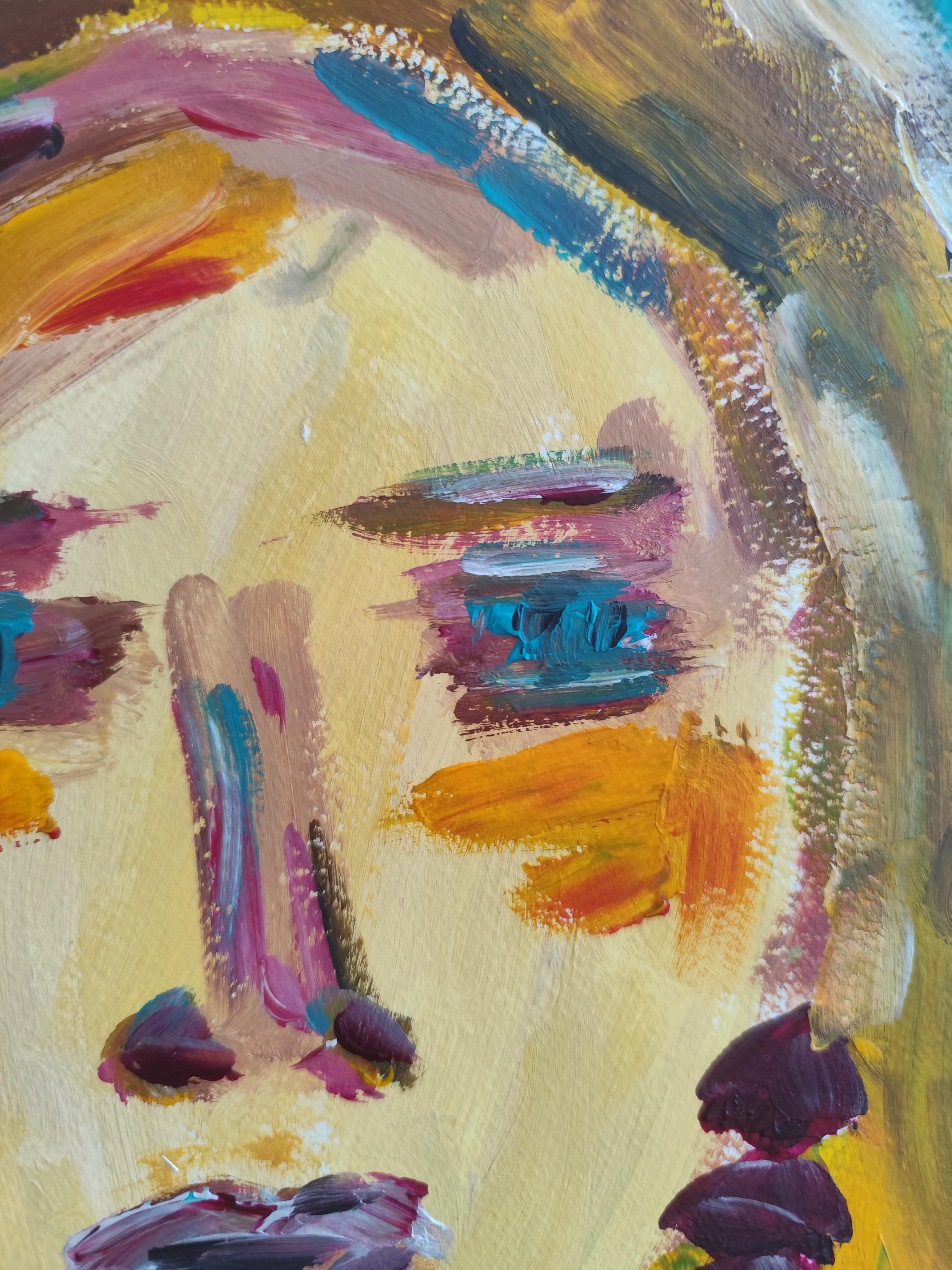 Contemporary abstract expressionist woman's portrait 