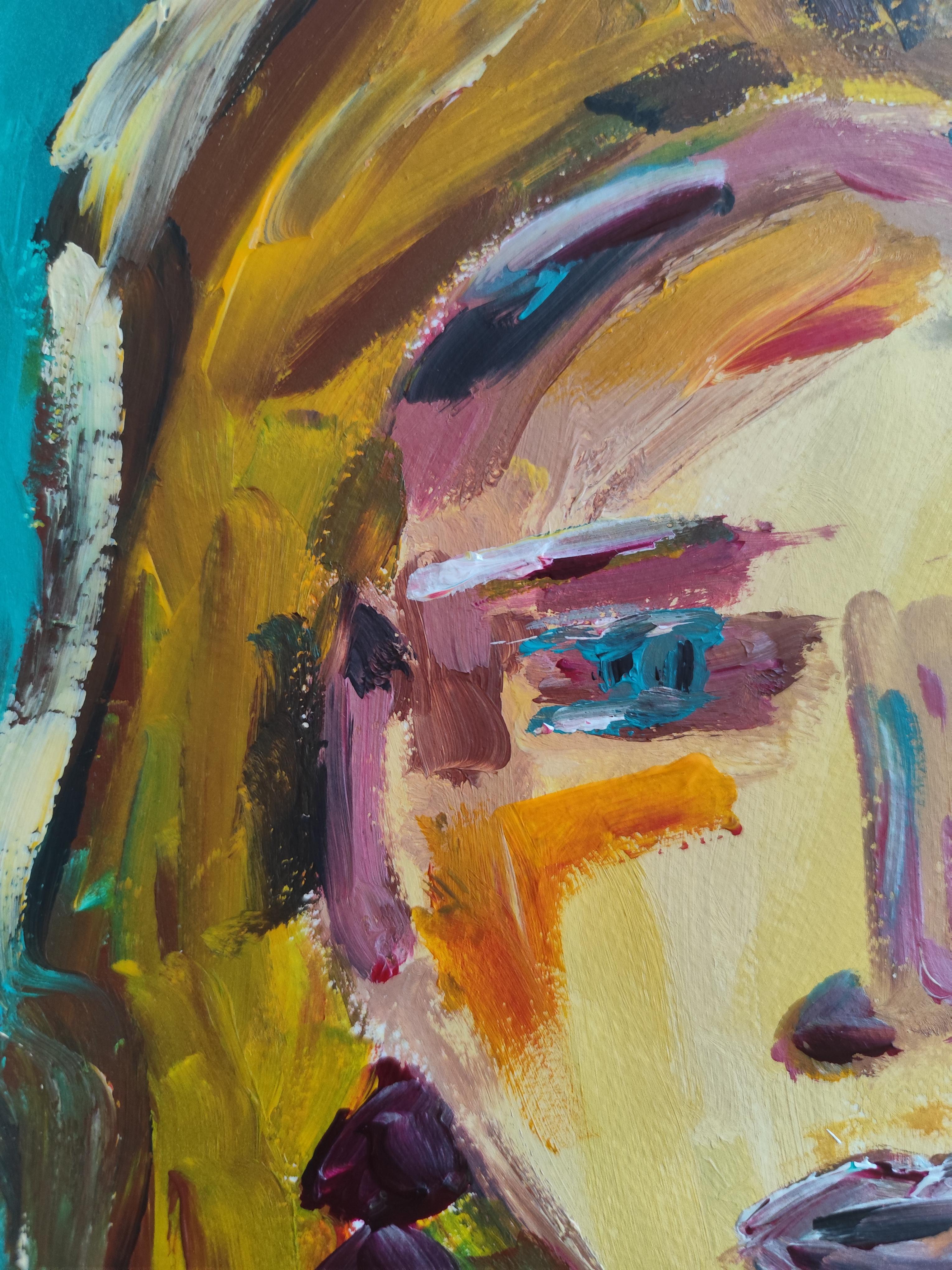 Contemporary abstract expressionist woman's portrait 