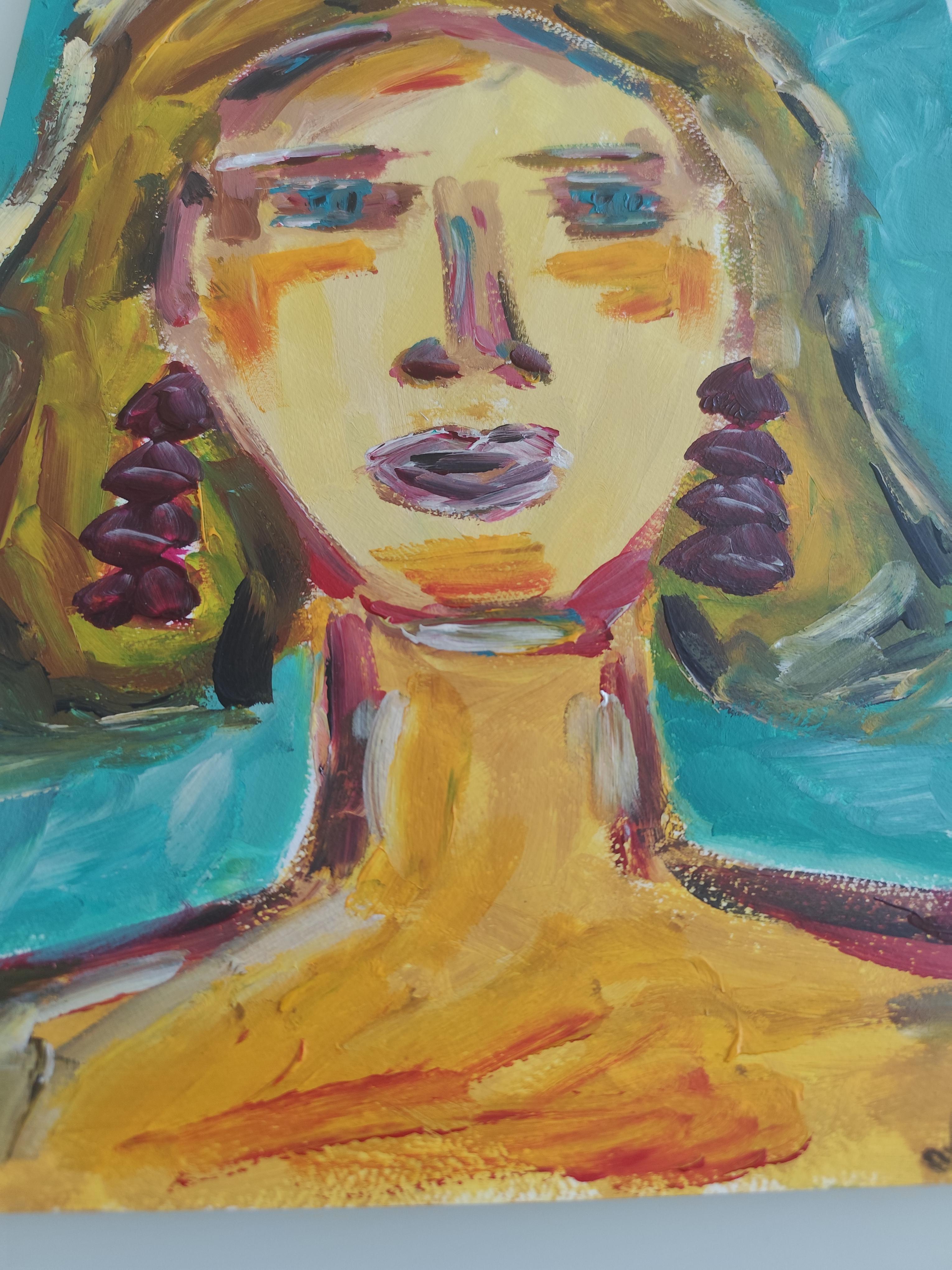 Contemporary abstract expressionist woman's portrait 