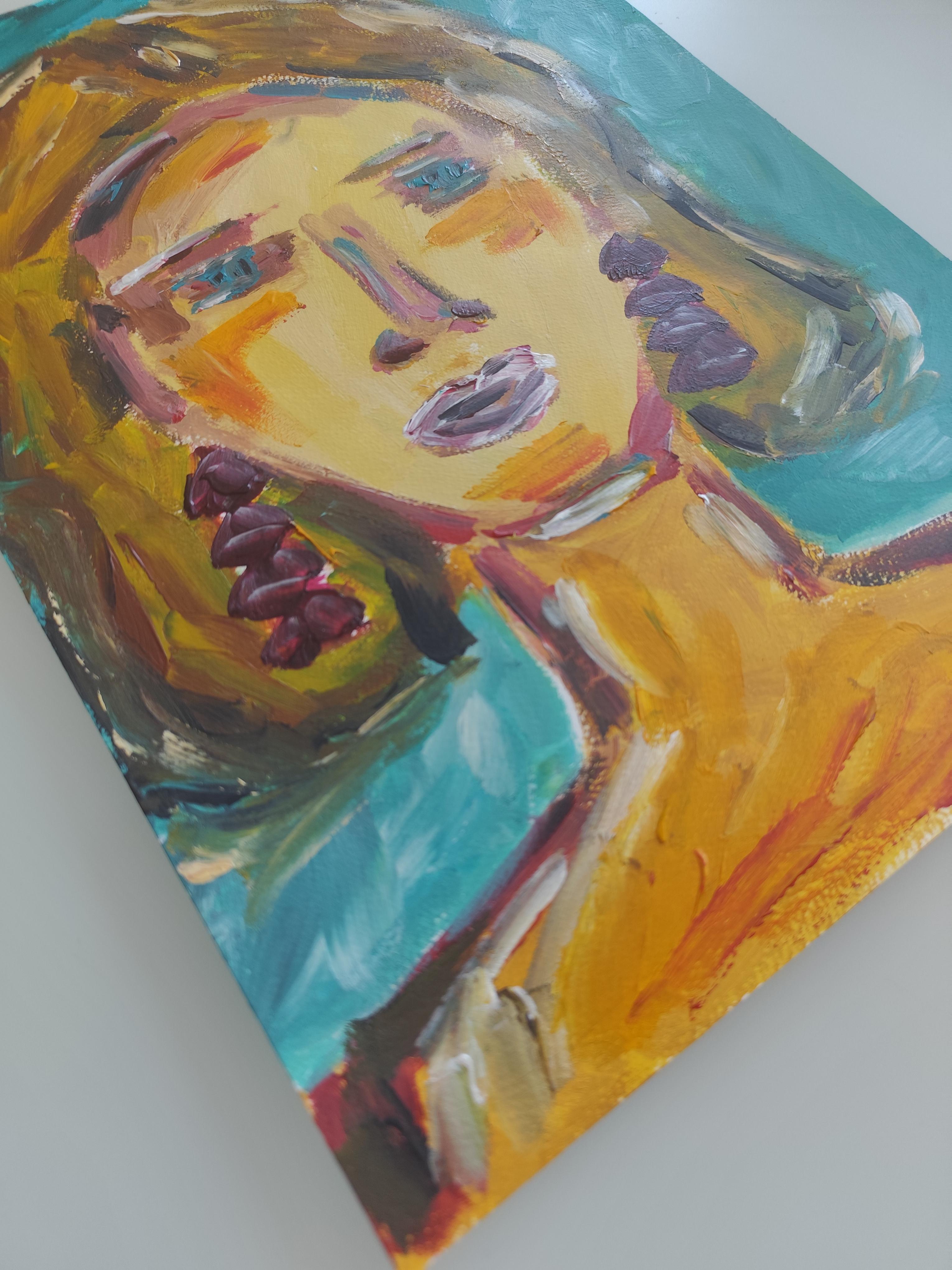Contemporary abstract expressionist woman's portrait 