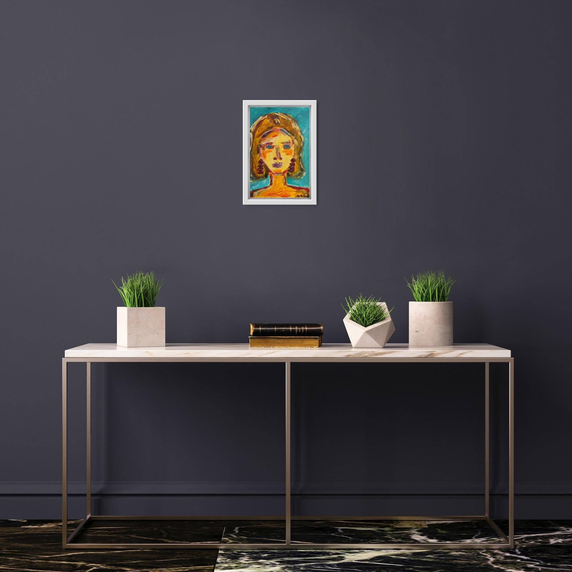 Contemporary abstract expressionist woman's portrait 