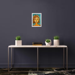 Contemporary abstract expressionist woman's portrait "Glimmer of her soul"