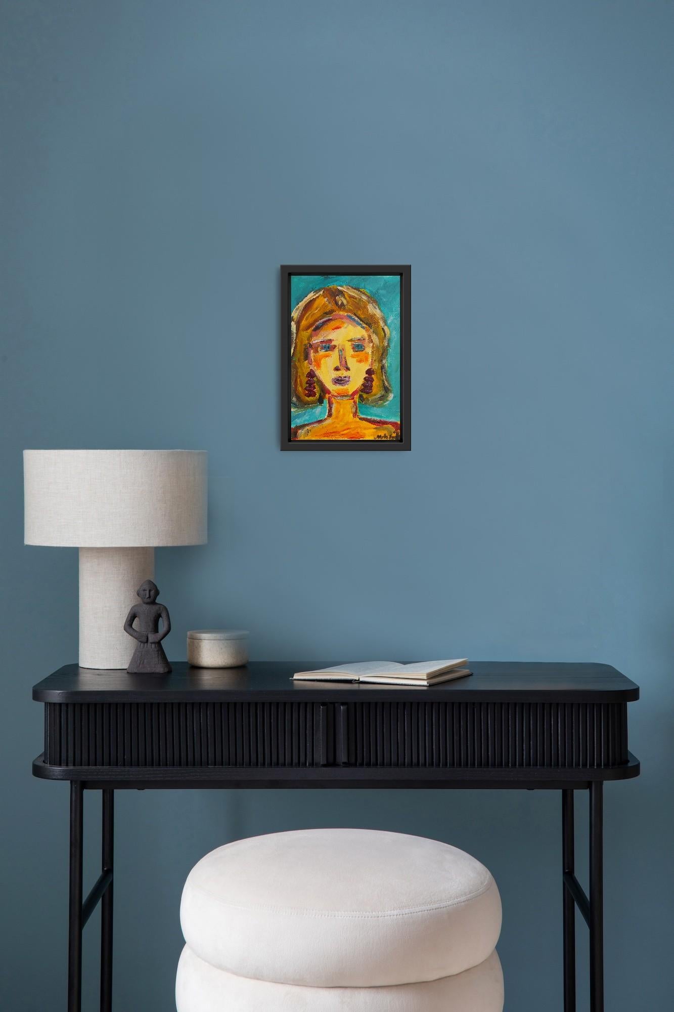 Contemporary abstract expressionist woman's portrait 