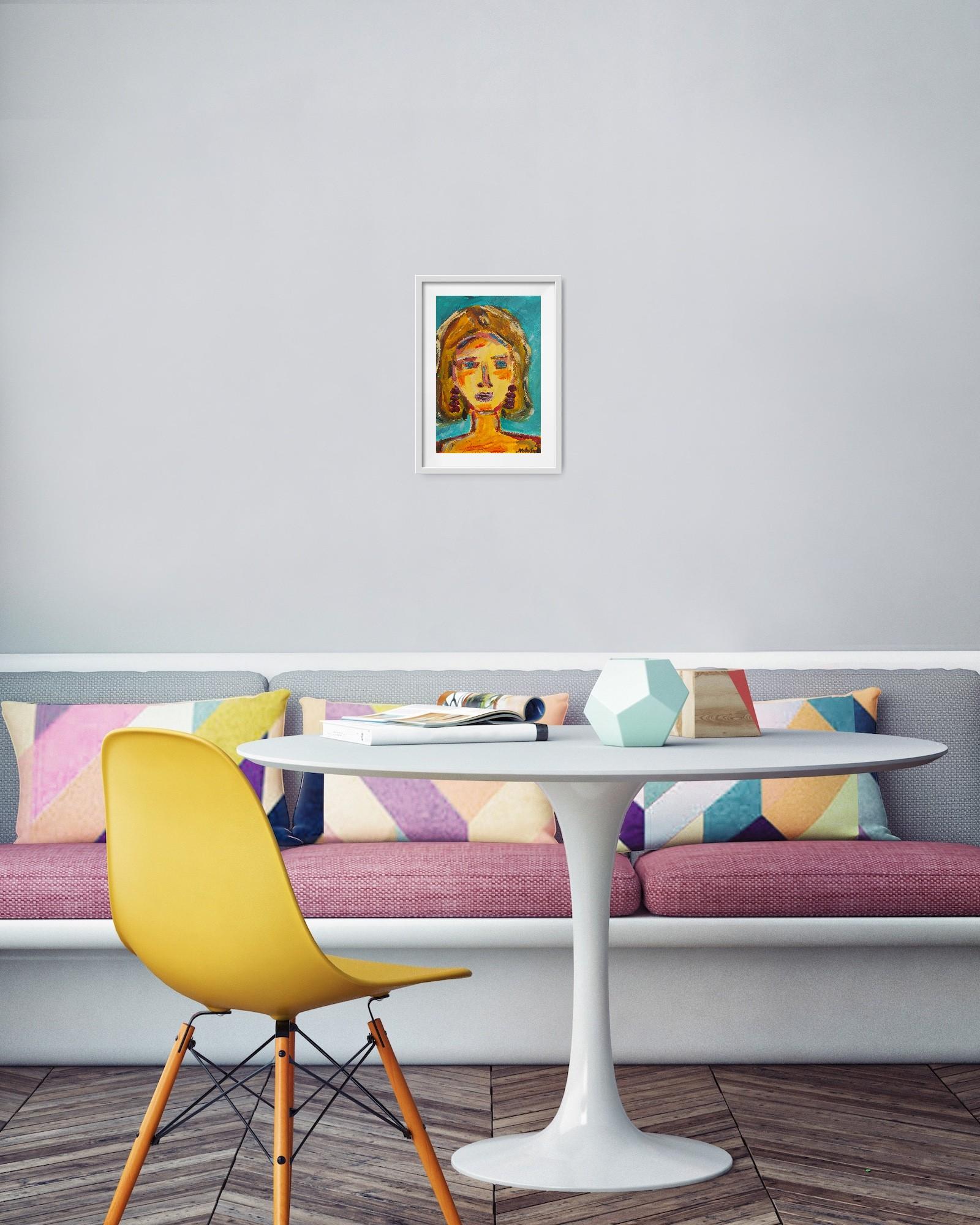 Contemporary abstract expressionist woman's portrait 