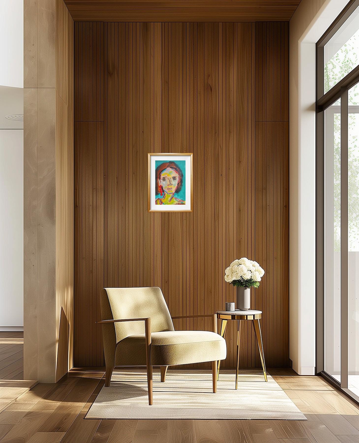 Contemporary abstract expressionist woman's portrait 