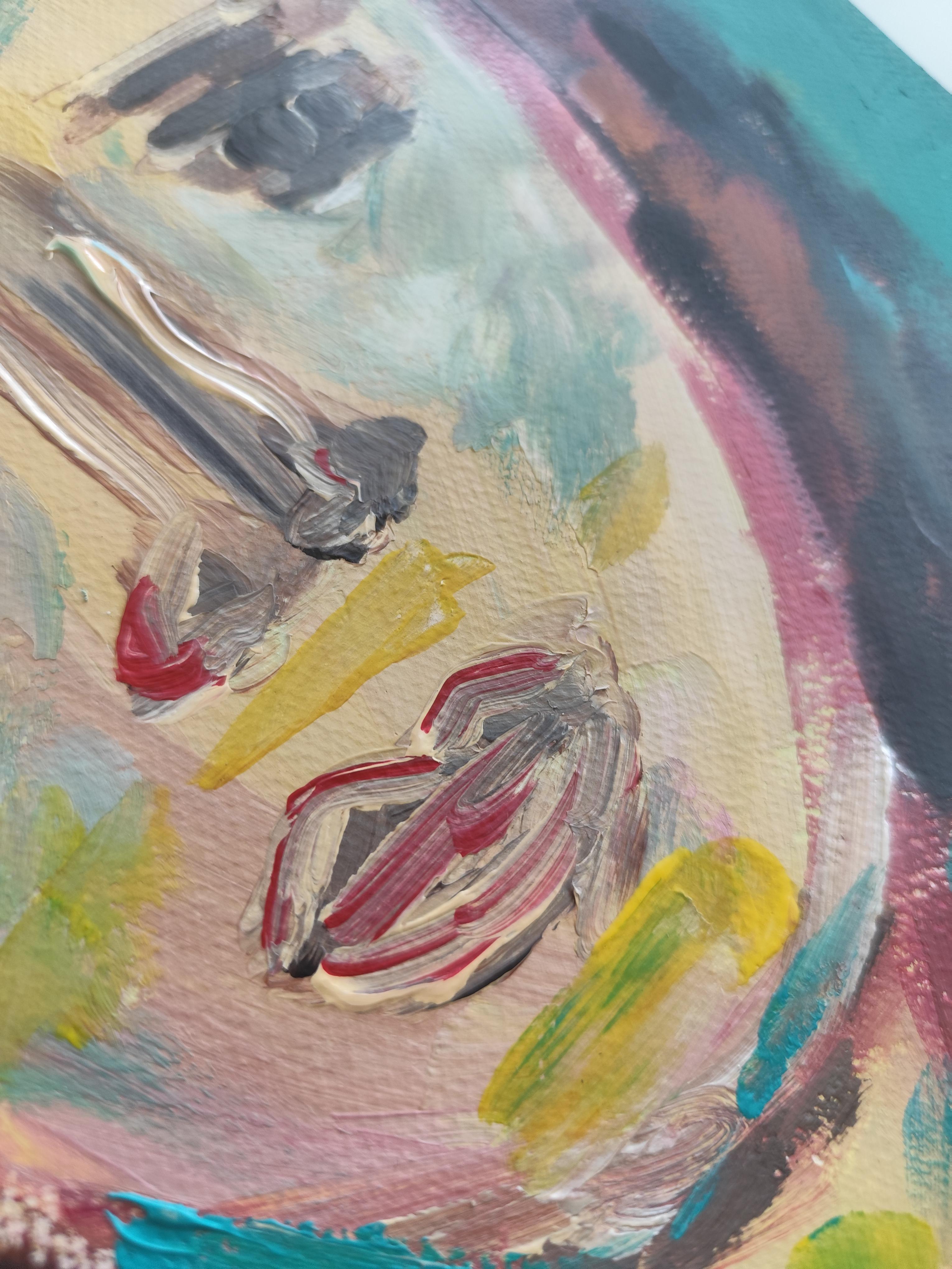Contemporary abstract expressionist woman's portrait 