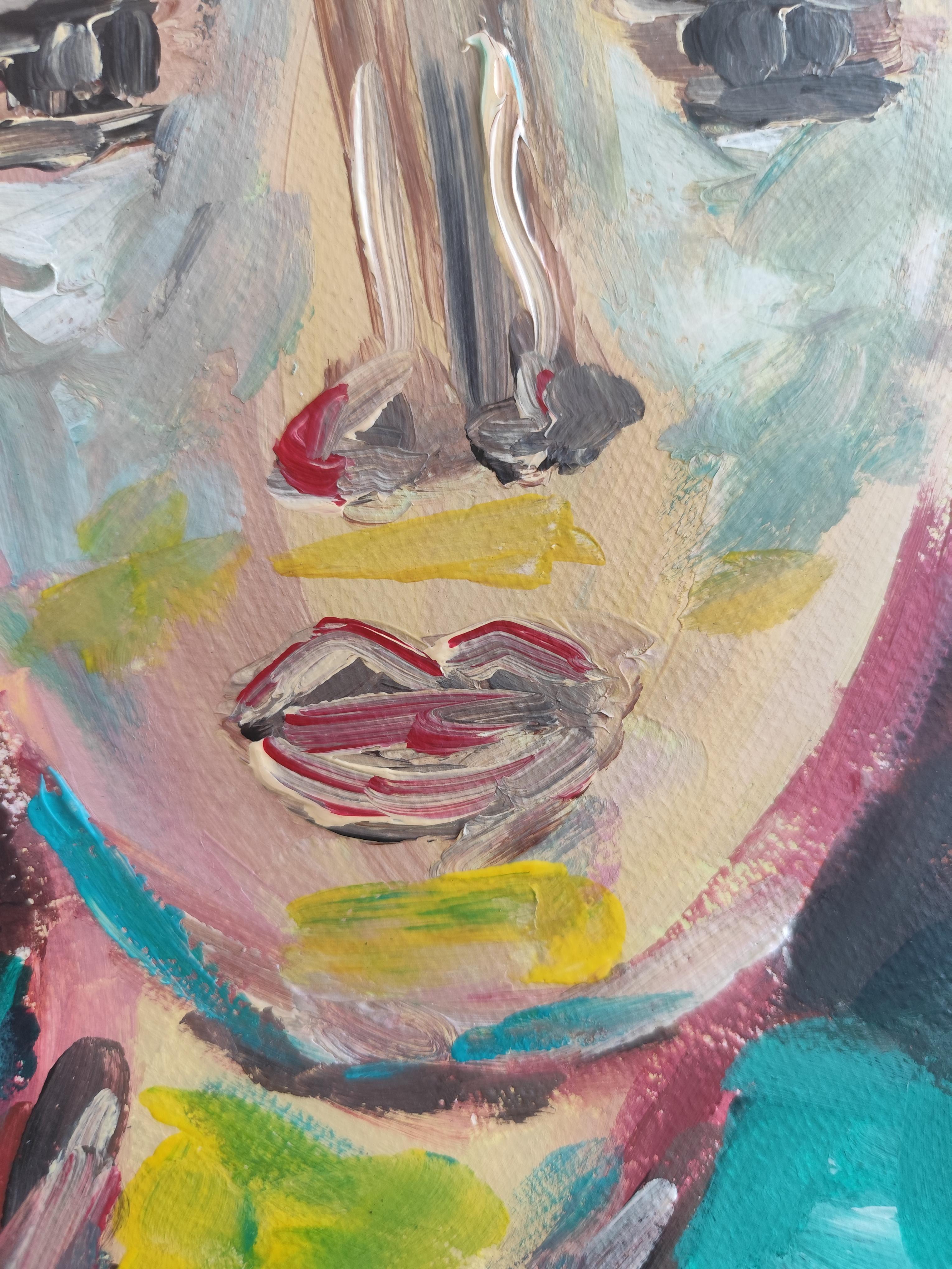 Contemporary abstract expressionist woman's portrait 