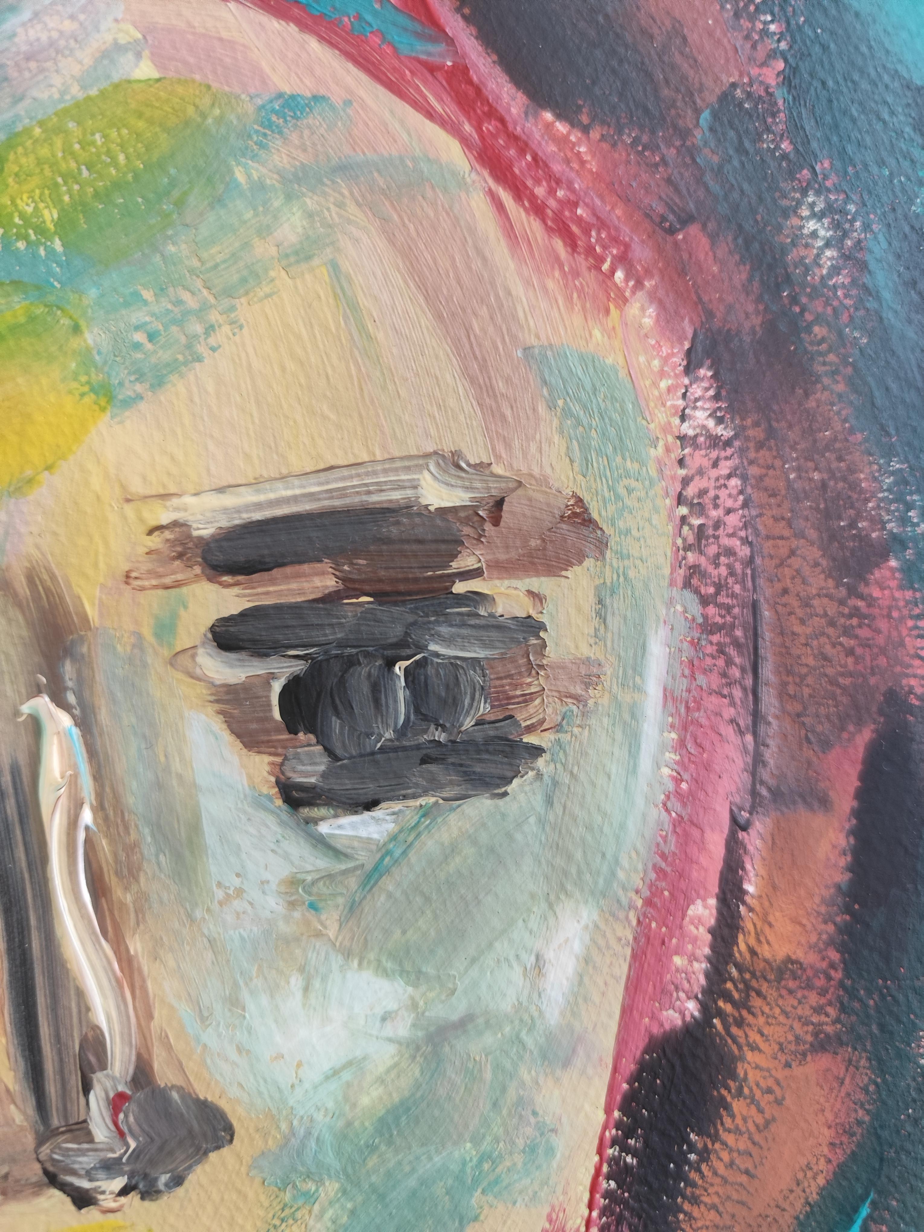 Contemporary abstract expressionist woman's portrait 