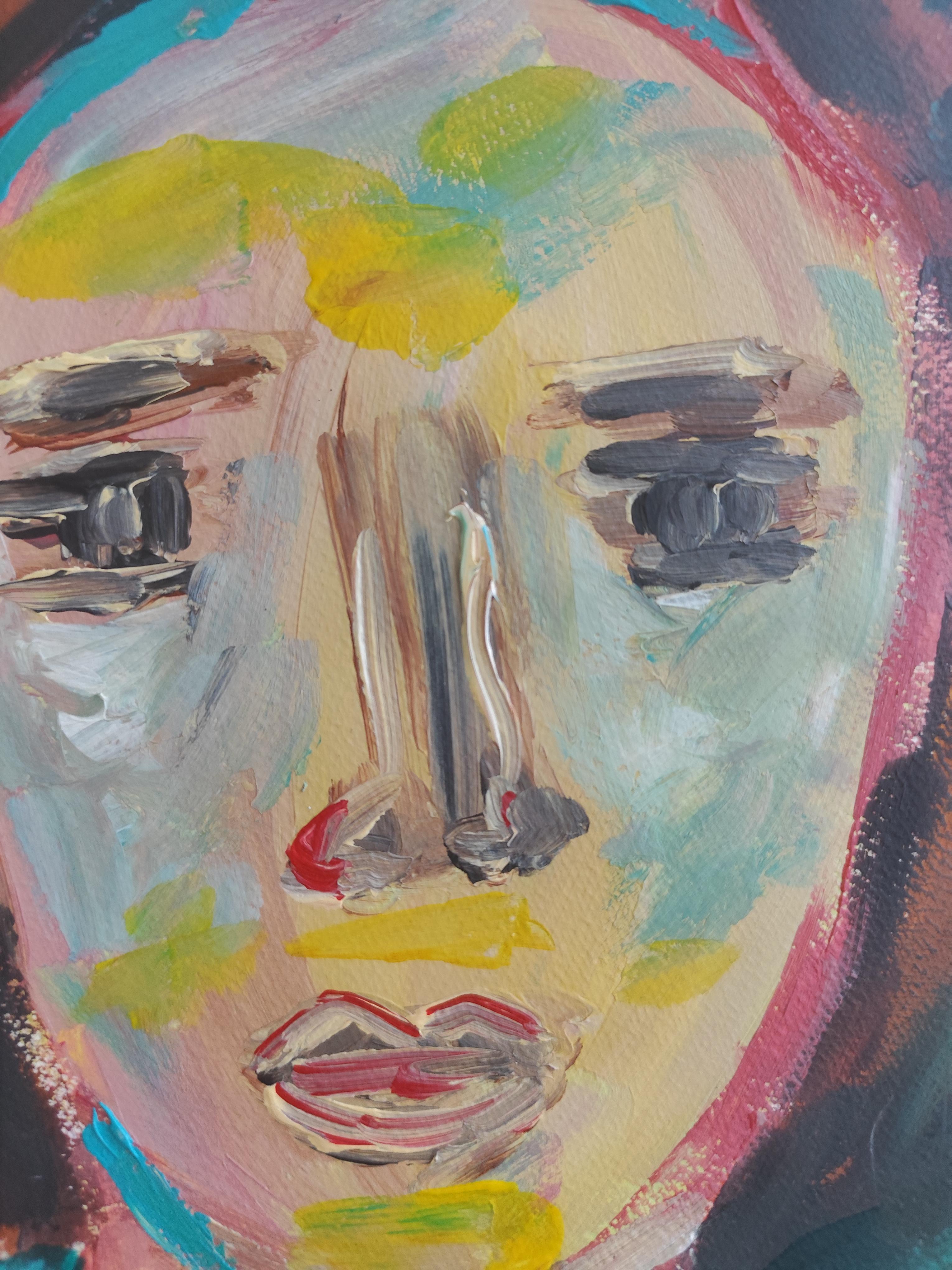 Contemporary abstract expressionist woman's portrait 