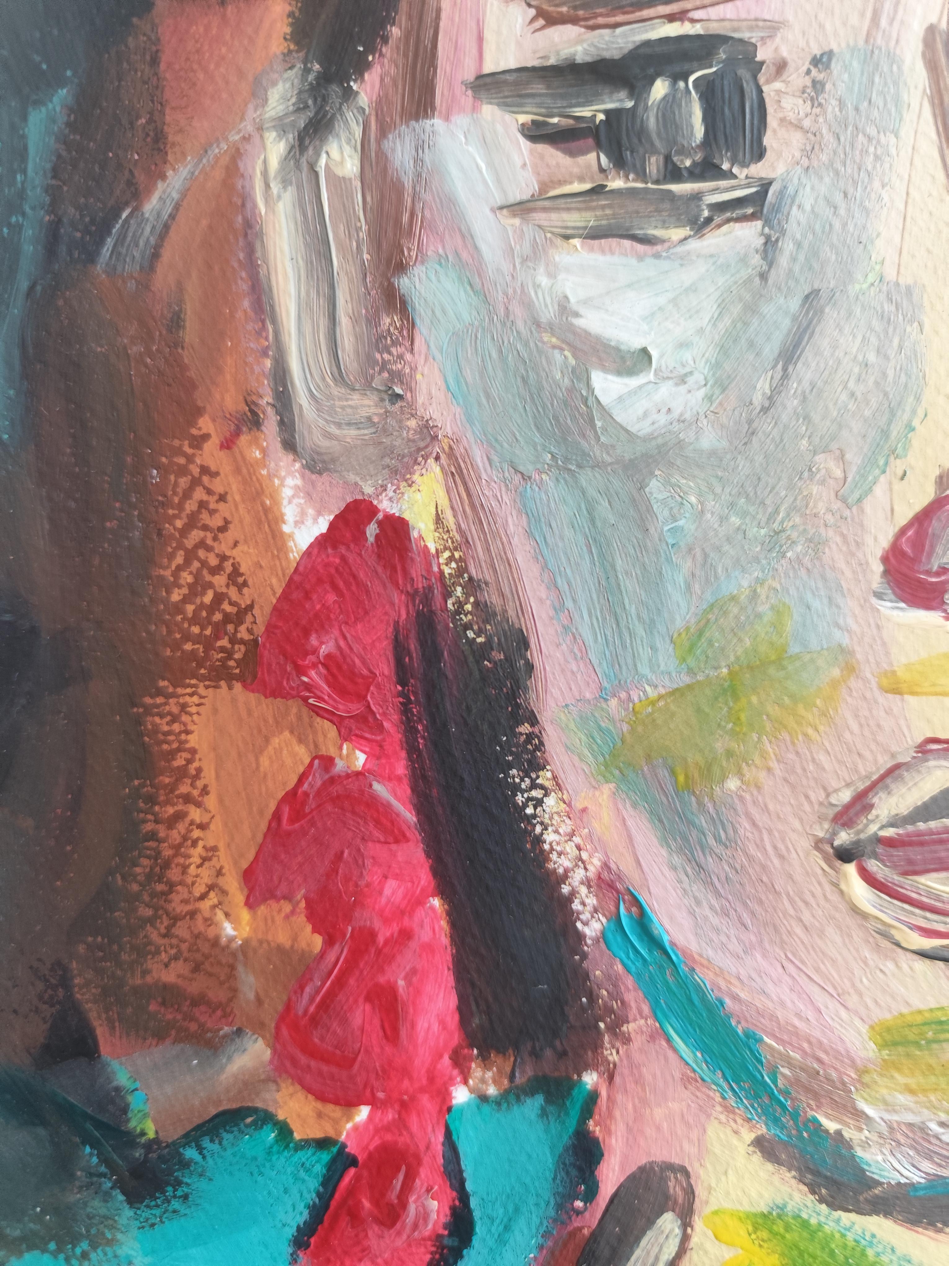 Contemporary abstract expressionist woman's portrait 