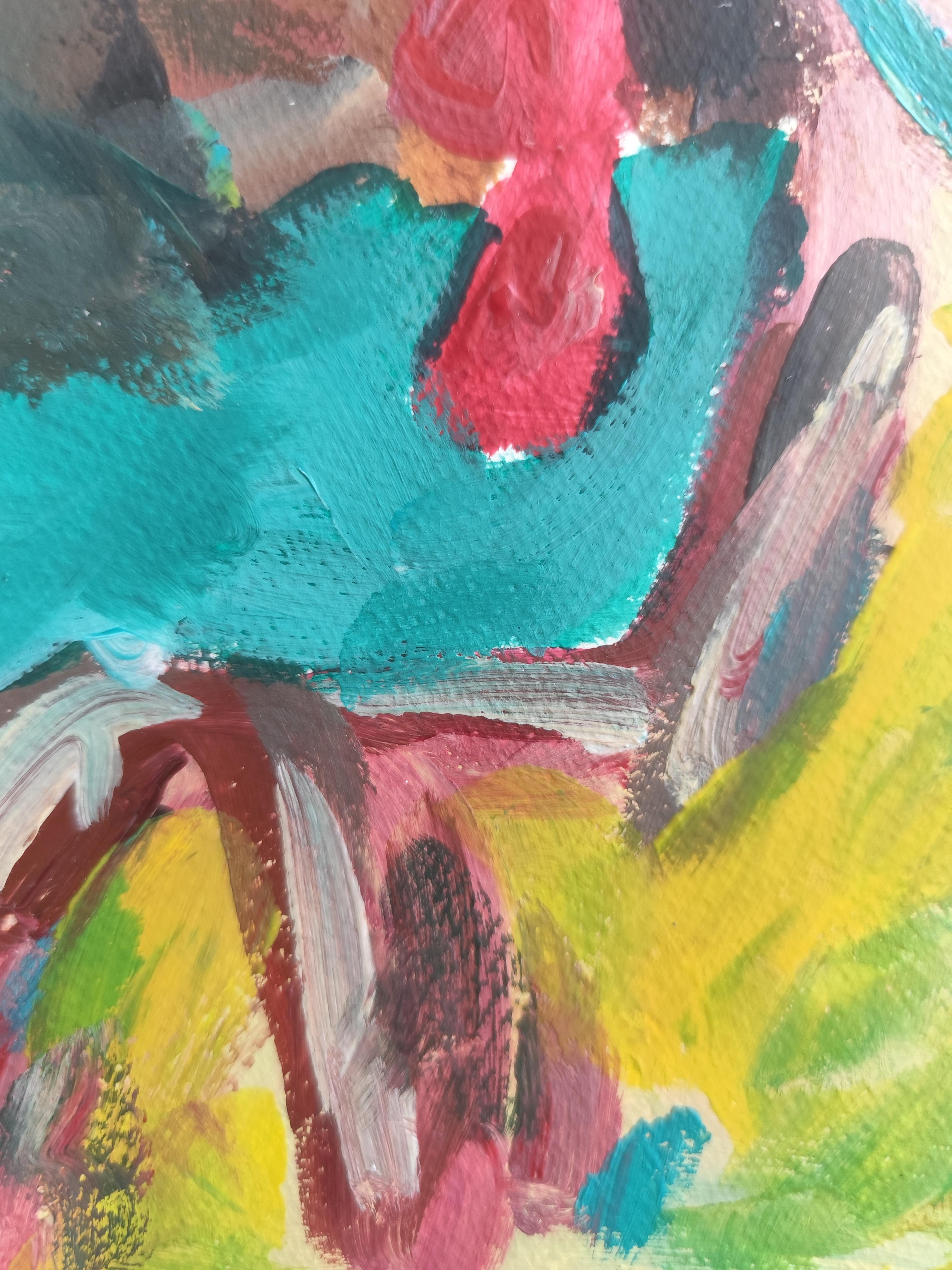 Contemporary abstract expressionist woman's portrait 