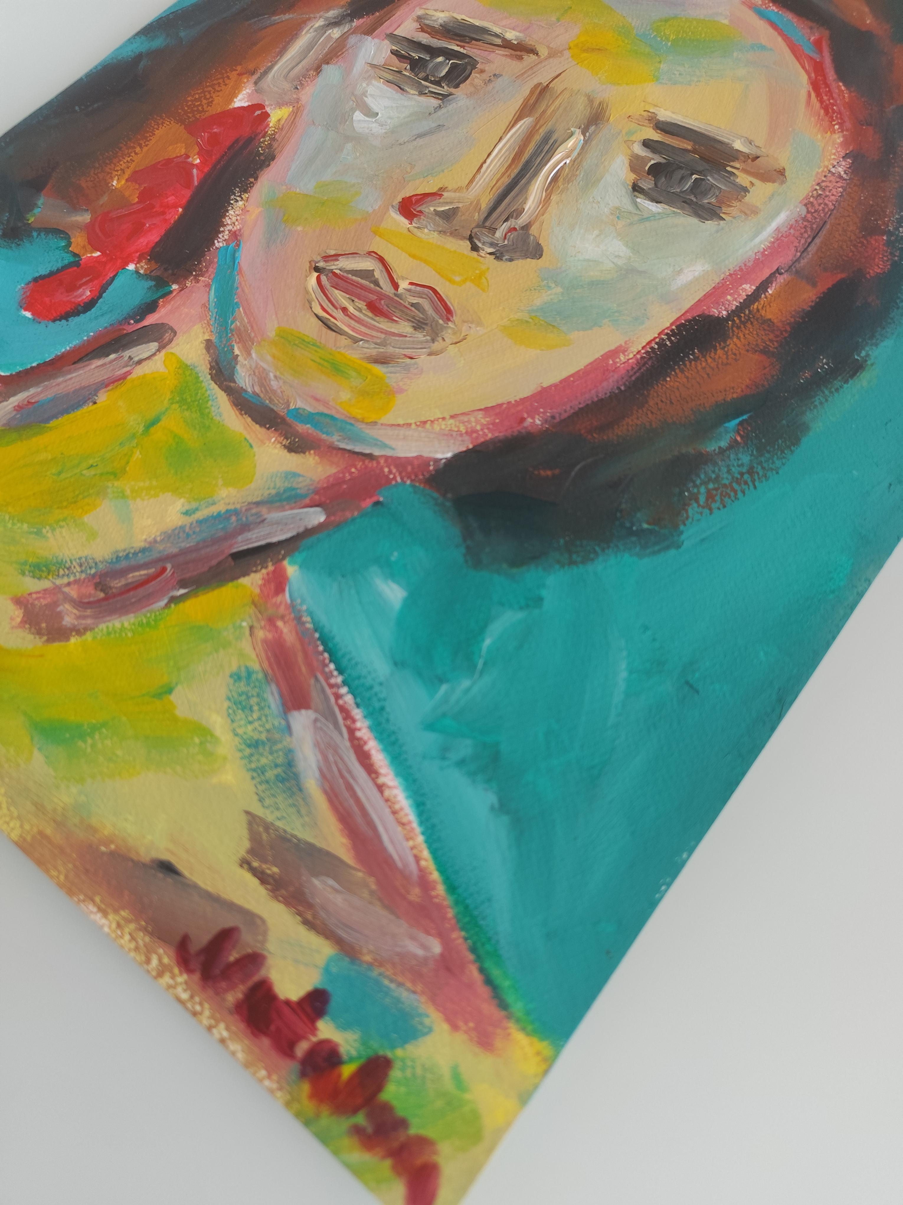 Contemporary abstract expressionist woman's portrait 