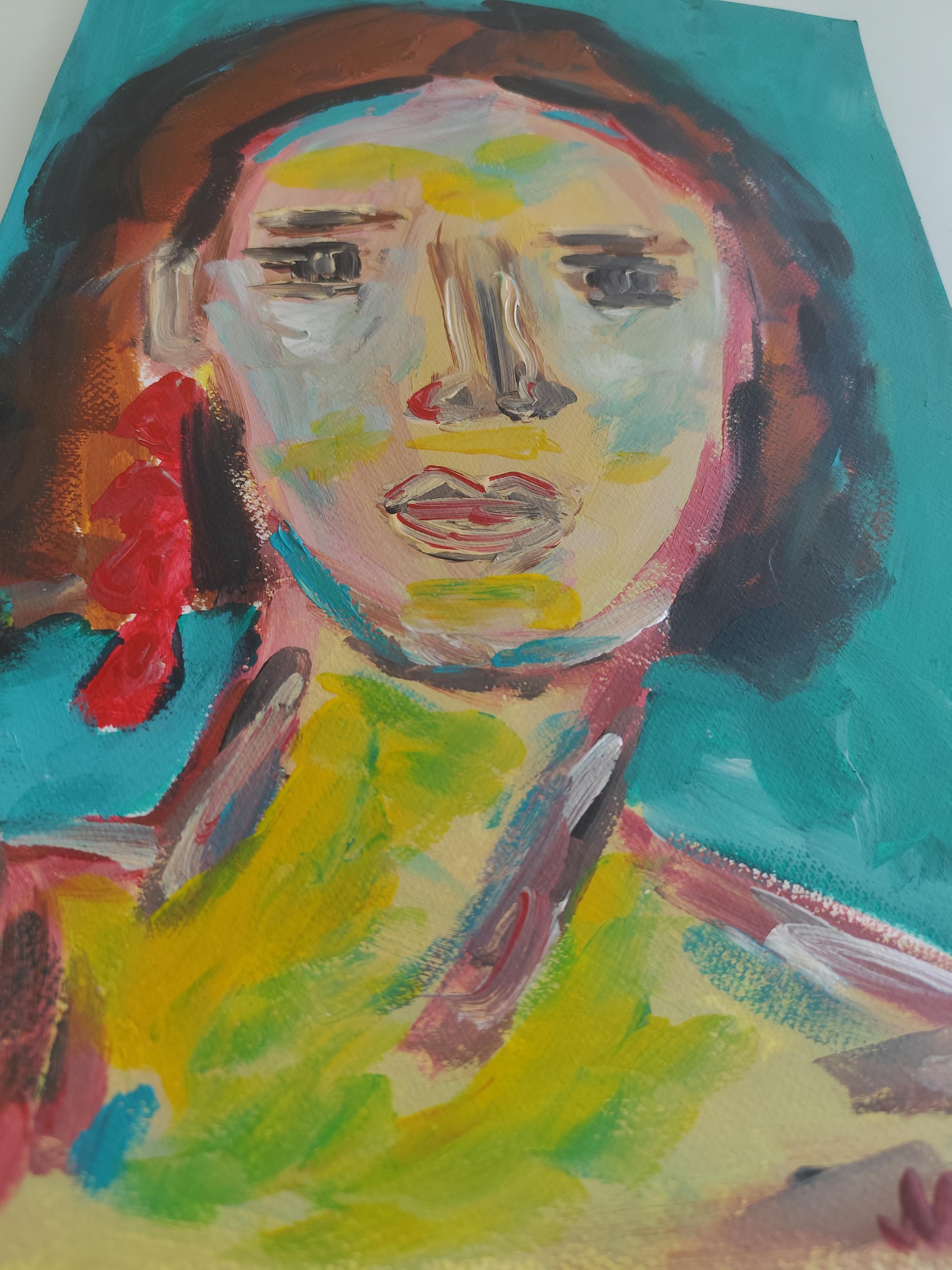 Contemporary abstract expressionist woman's portrait 