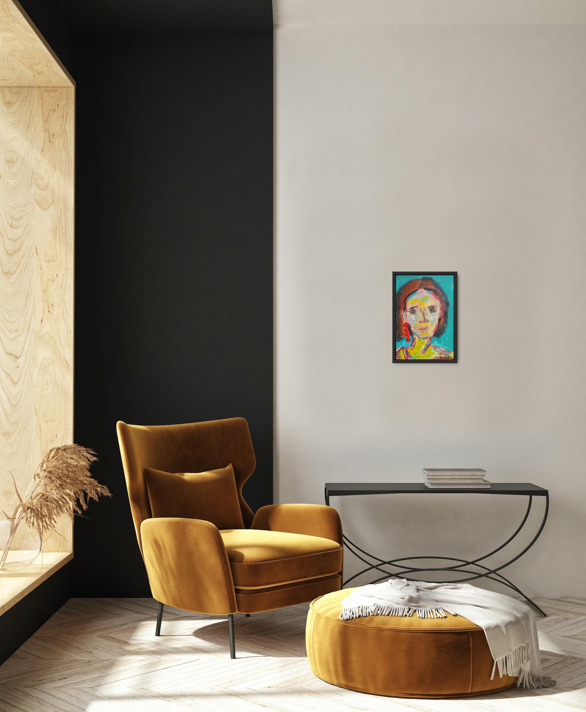 This contemporary abstract expressionist woman's portrait was created by French artist Natalya Mougenot and is part of her ongoing series dedicated to Women.

This series holds deep personal meaning for the artist. As a woman who has undergone her