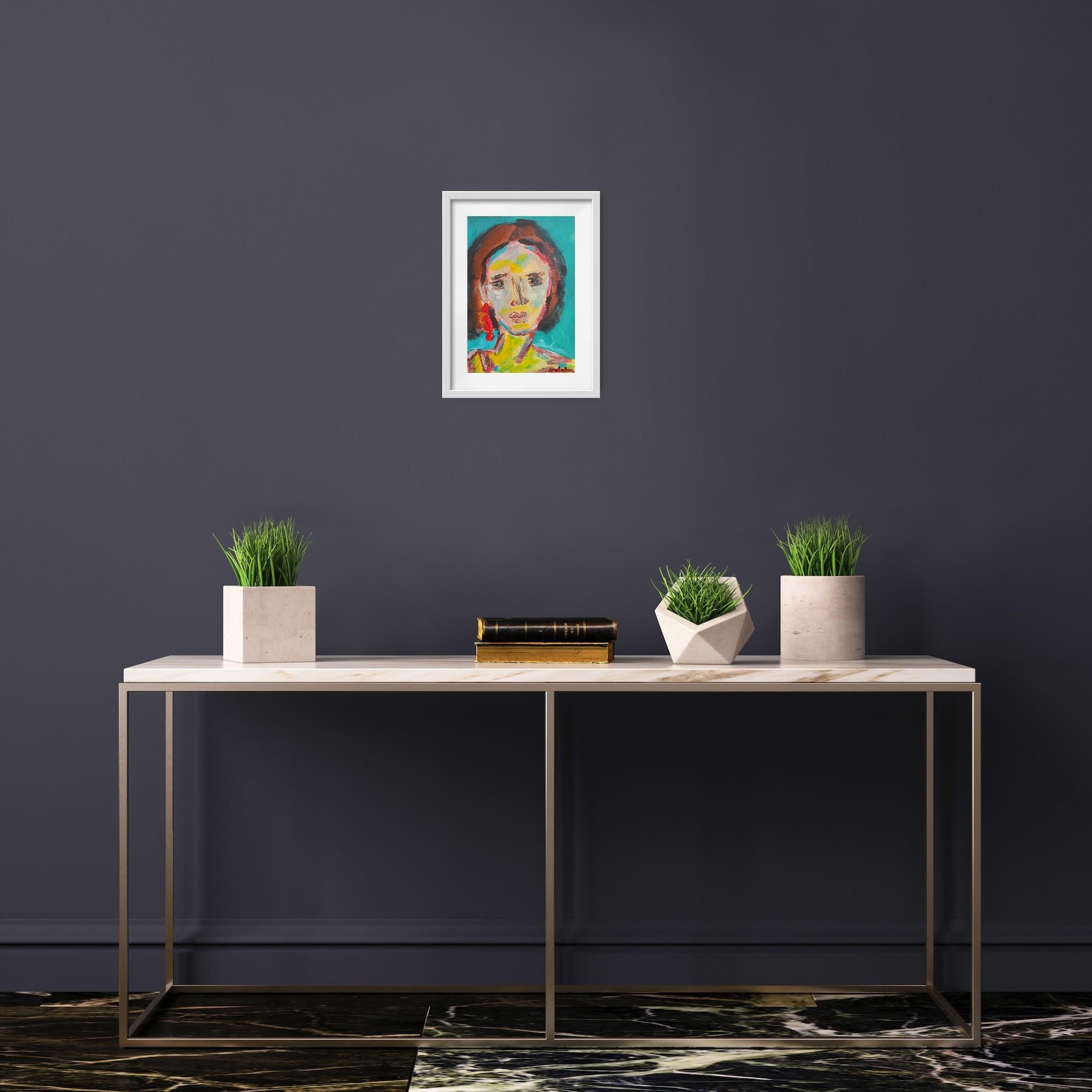 Contemporary abstract expressionist woman's portrait 