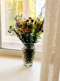 Kunstfotografie Blumenstillleben "Kristallvase mit Sommer-Wildblumen"