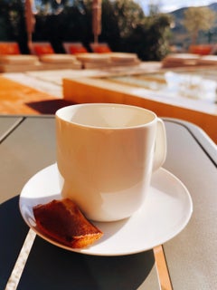 Kunstfotografie Stillleben Frankreich Premium Papier "Tea time with a Madeleine"