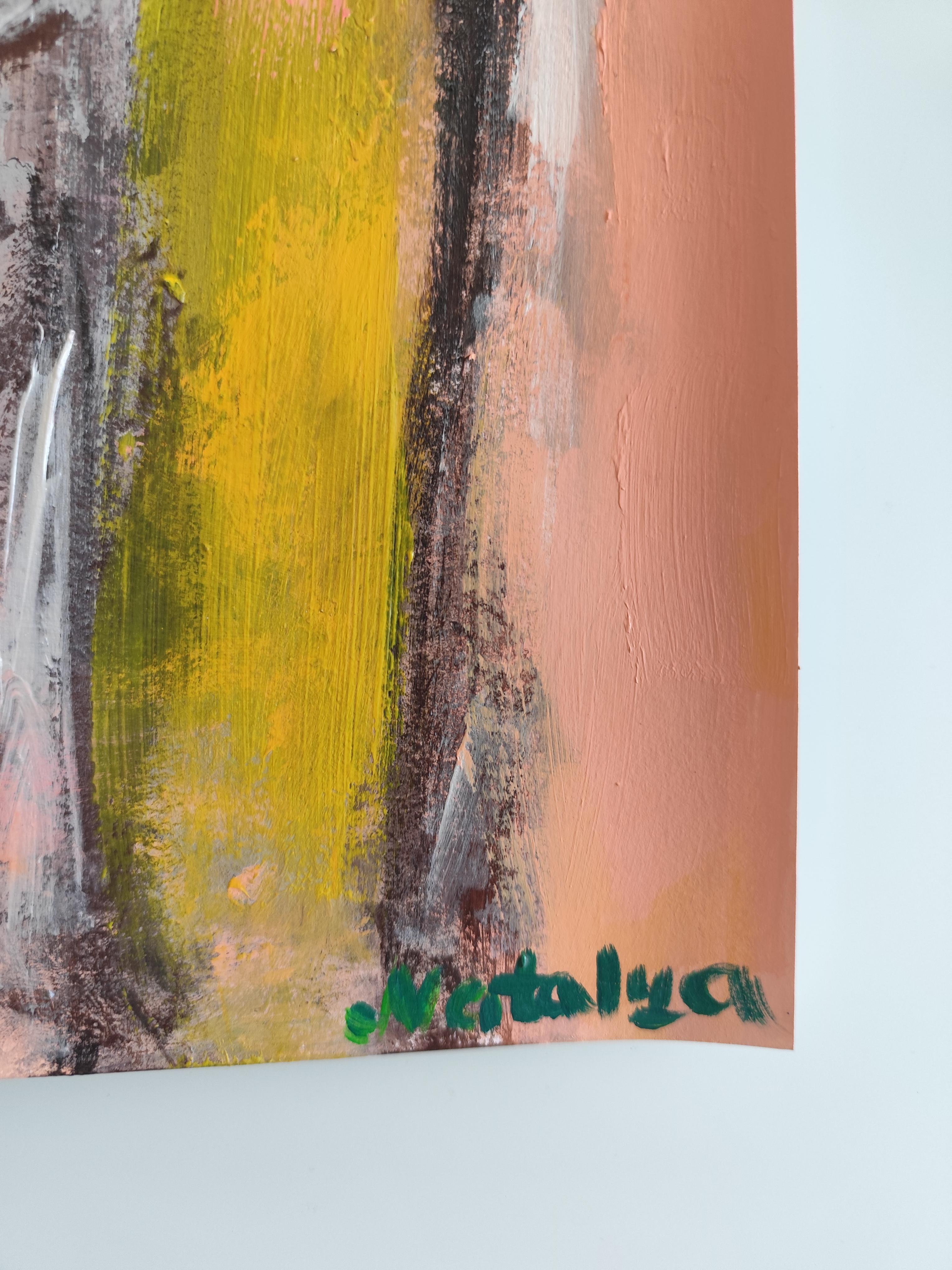 Modern abstract expressionist woman's figure acrylic painting 