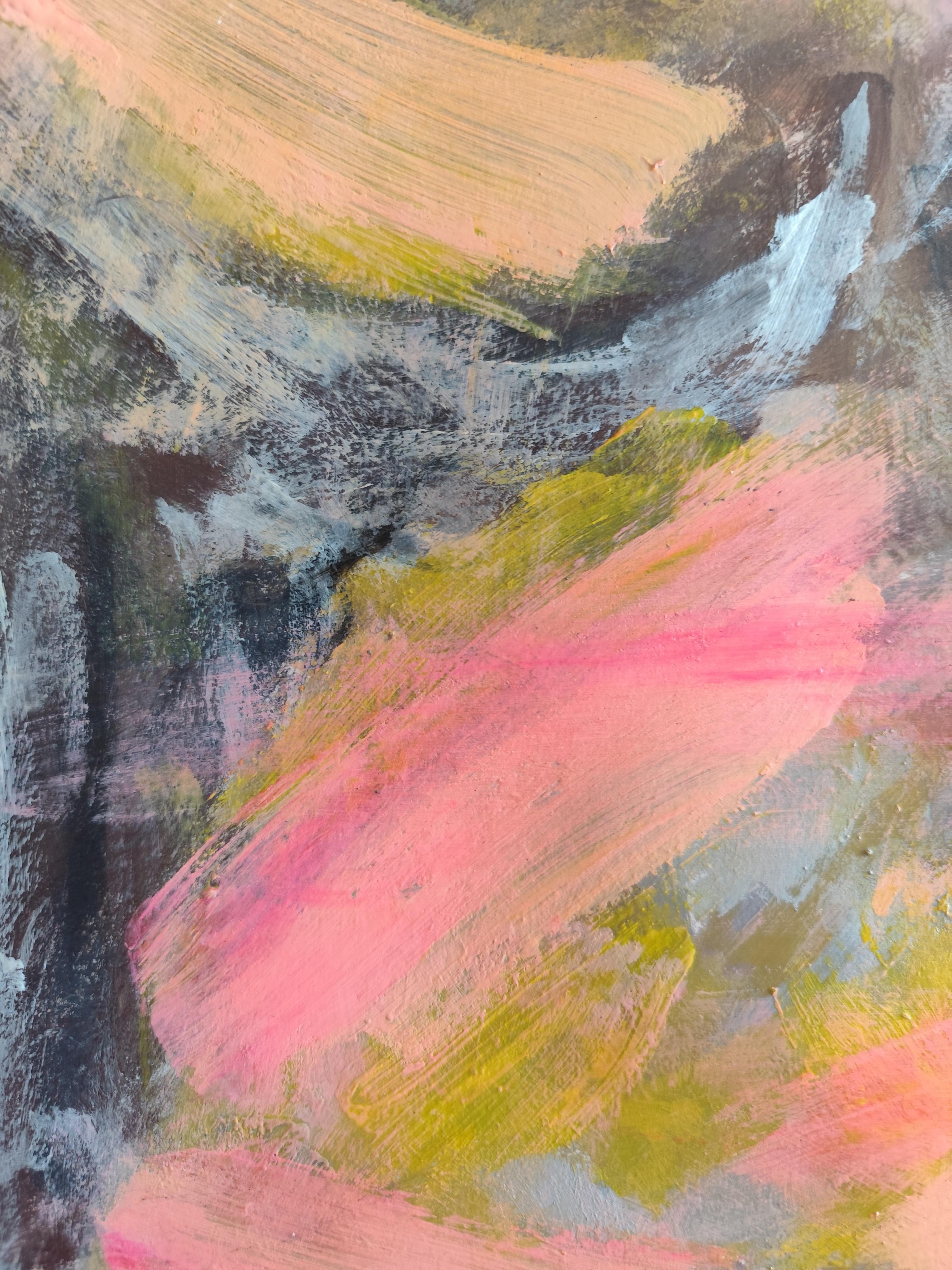 Modern abstract expressionist woman's figure acrylic painting 