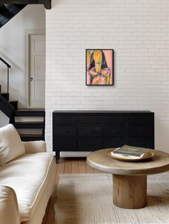 Modern abstract expressionist woman's figure acrylic painting "Radiant Force"