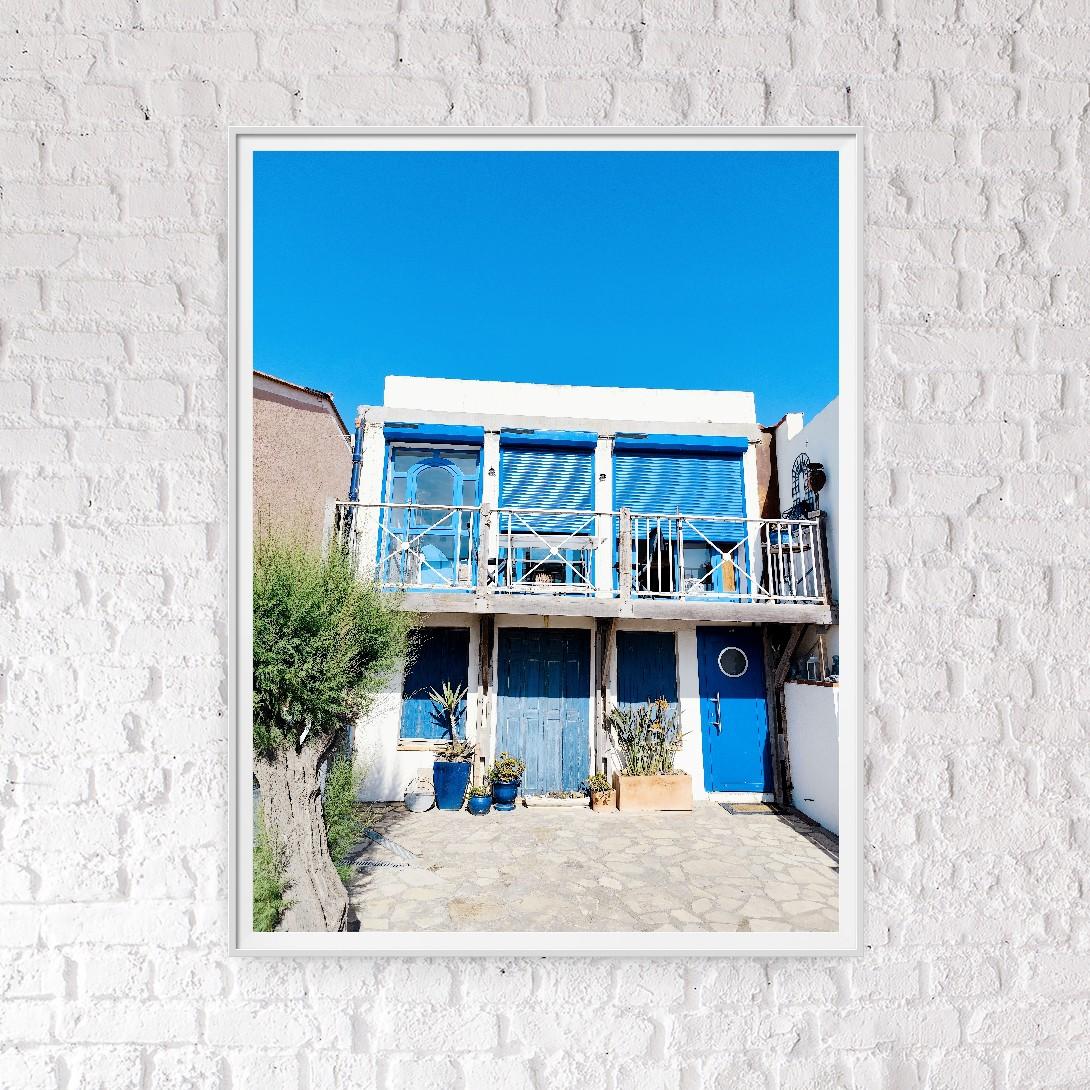 Foto moderna di una casa sulla spiaggia su carta premium opaca 