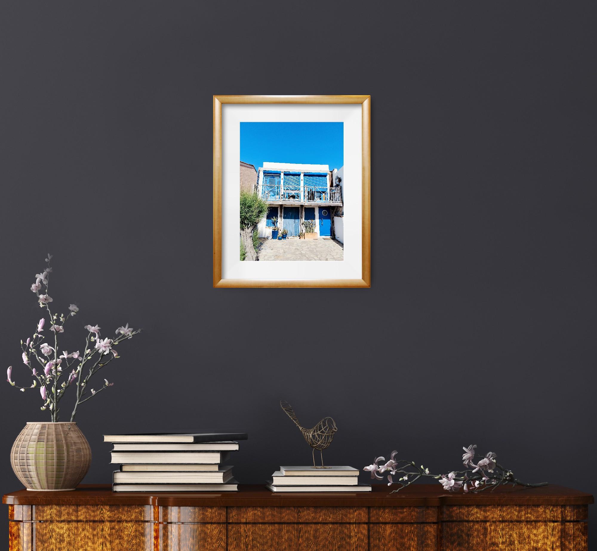 Foto moderna di una casa sulla spiaggia su carta premium opaca 