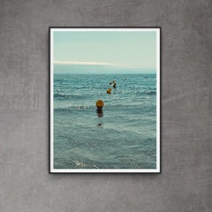 Modern fine art nature sea beach photo on matte premium paper "Yellow buoys"