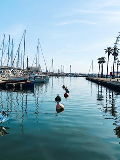 Photo d'art moderne sur papier mat de première qualité "Buyos et yachts au repos".