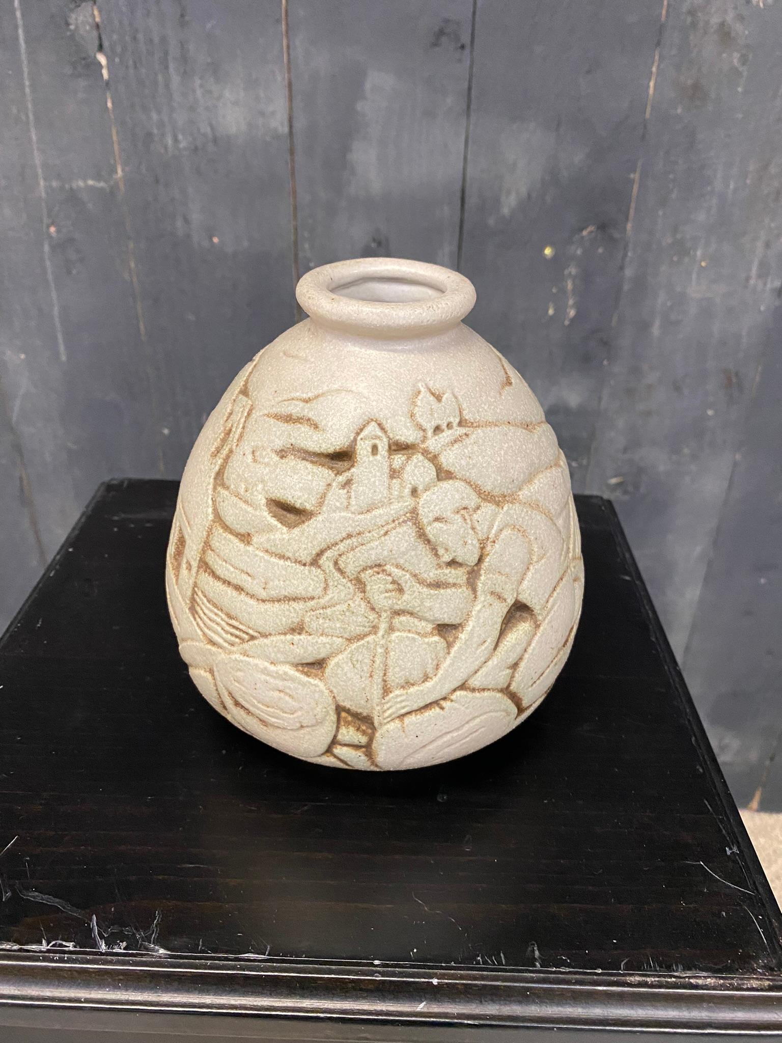 Keramikvase von Mougin aus Nancy (Art nouveau) im Angebot