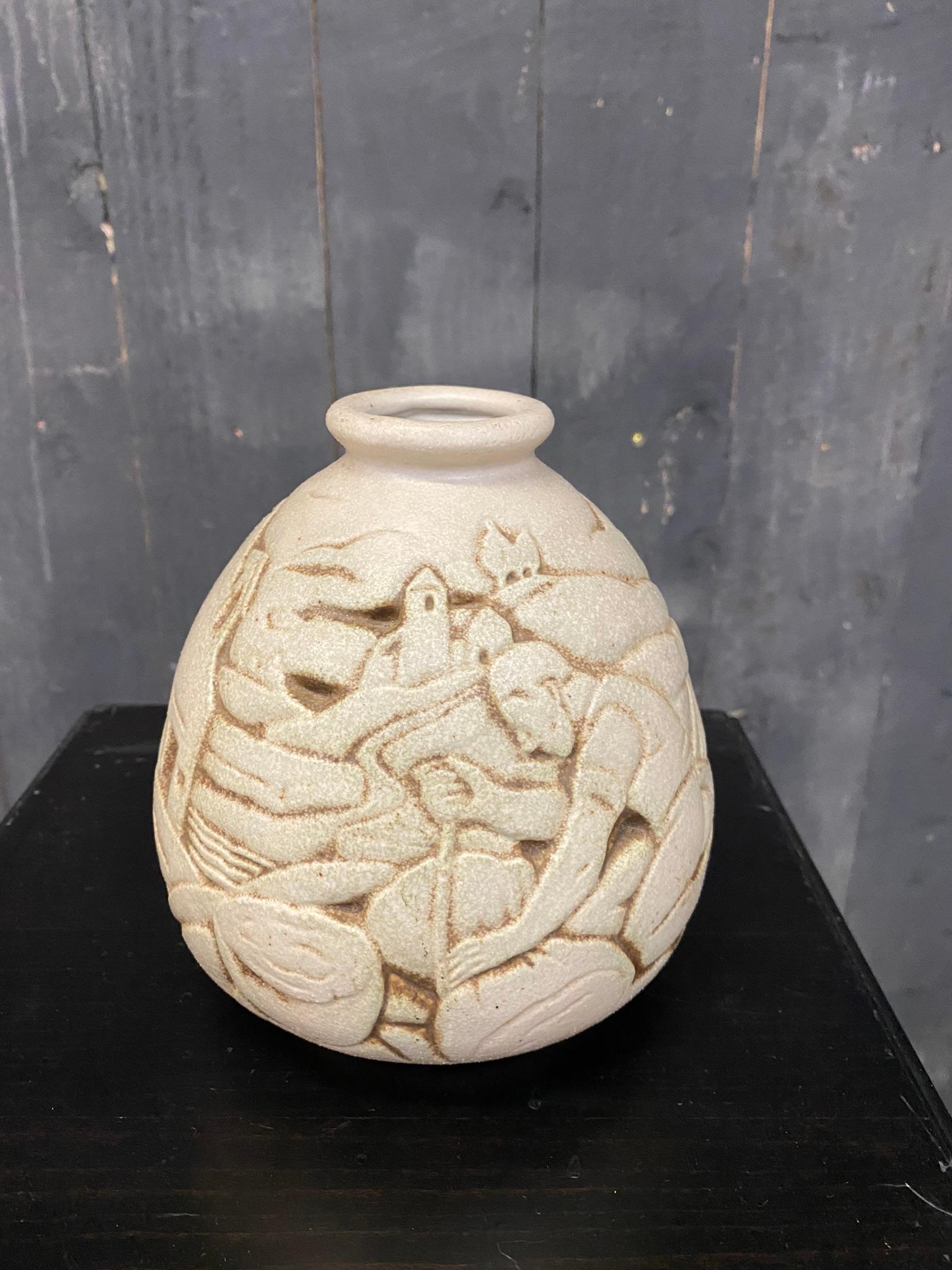 Keramikvase von Mougin aus Nancy (Europäisch) im Angebot