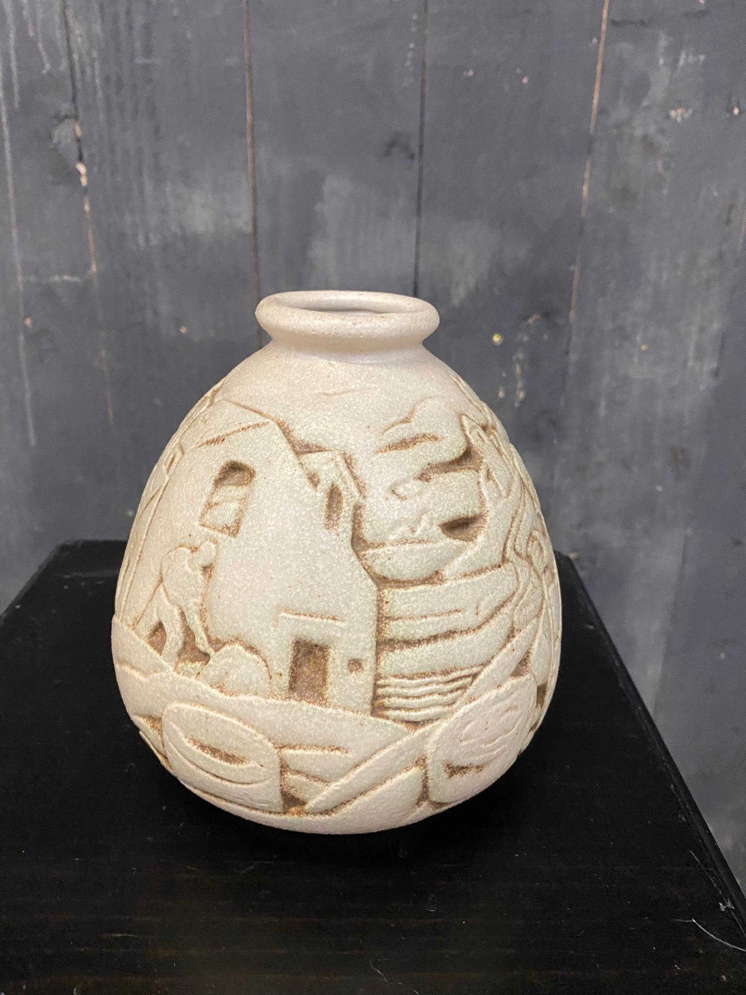 Other Mougin a Nancy Ceramic Vase For Sale